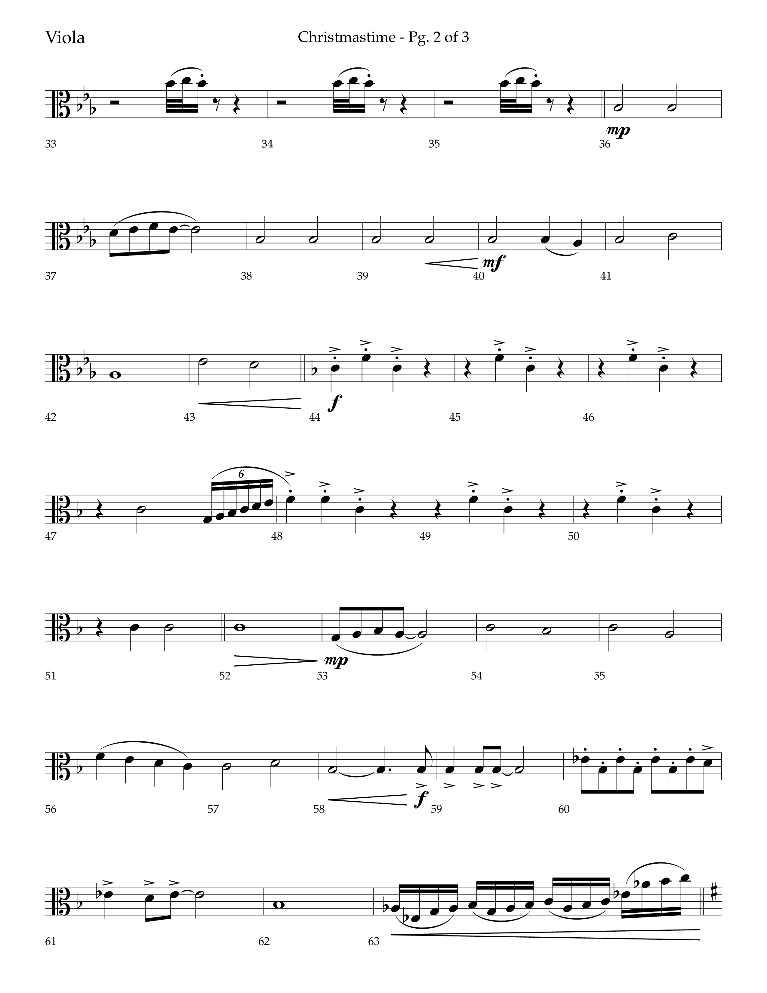 Christmastime (Choral Anthem SATB) Viola (Lifeway Choral / Arr. Trey Ivey)