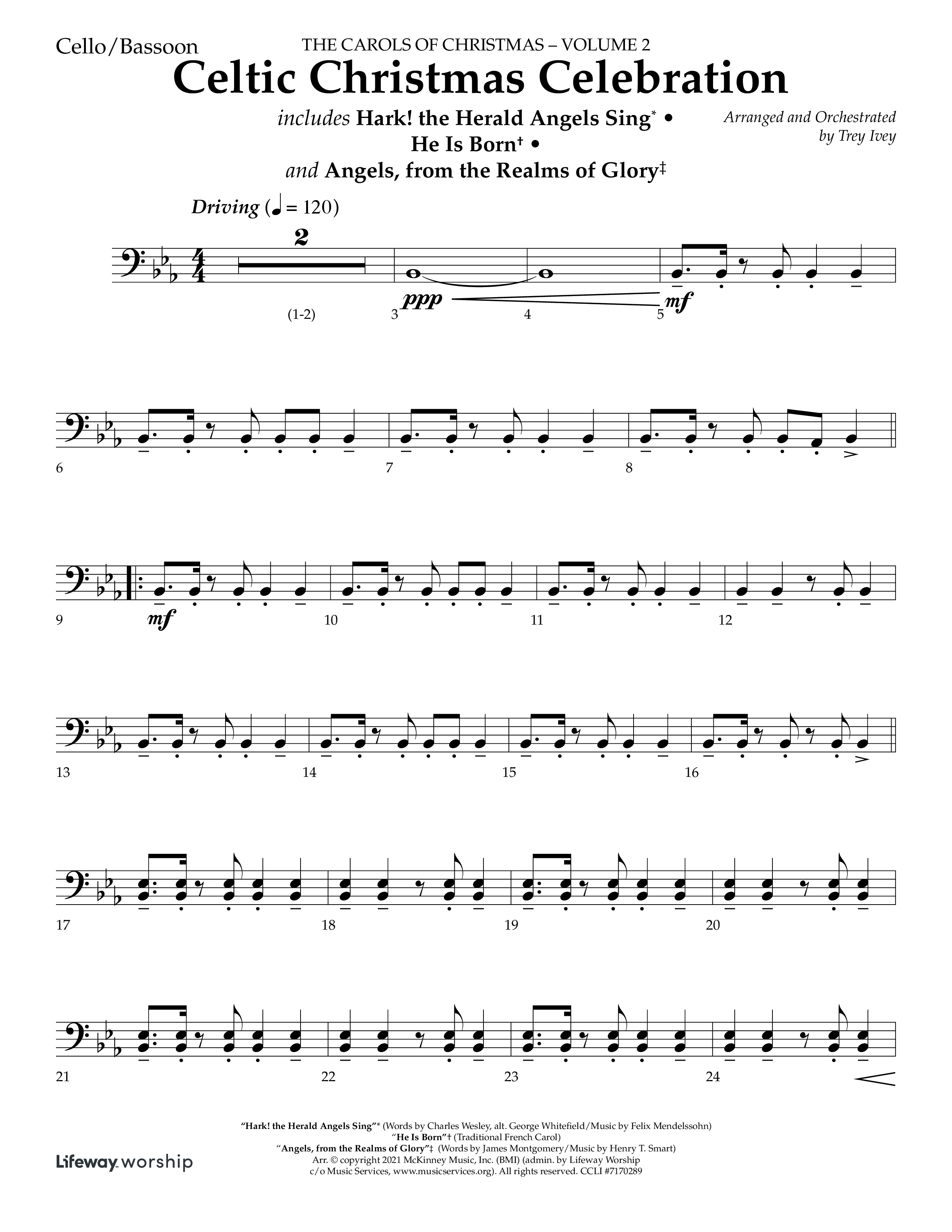 Celtic Christmas Celebration (Choral Anthem SATB) Cello (Lifeway Choral / Arr. Trey Ivey)