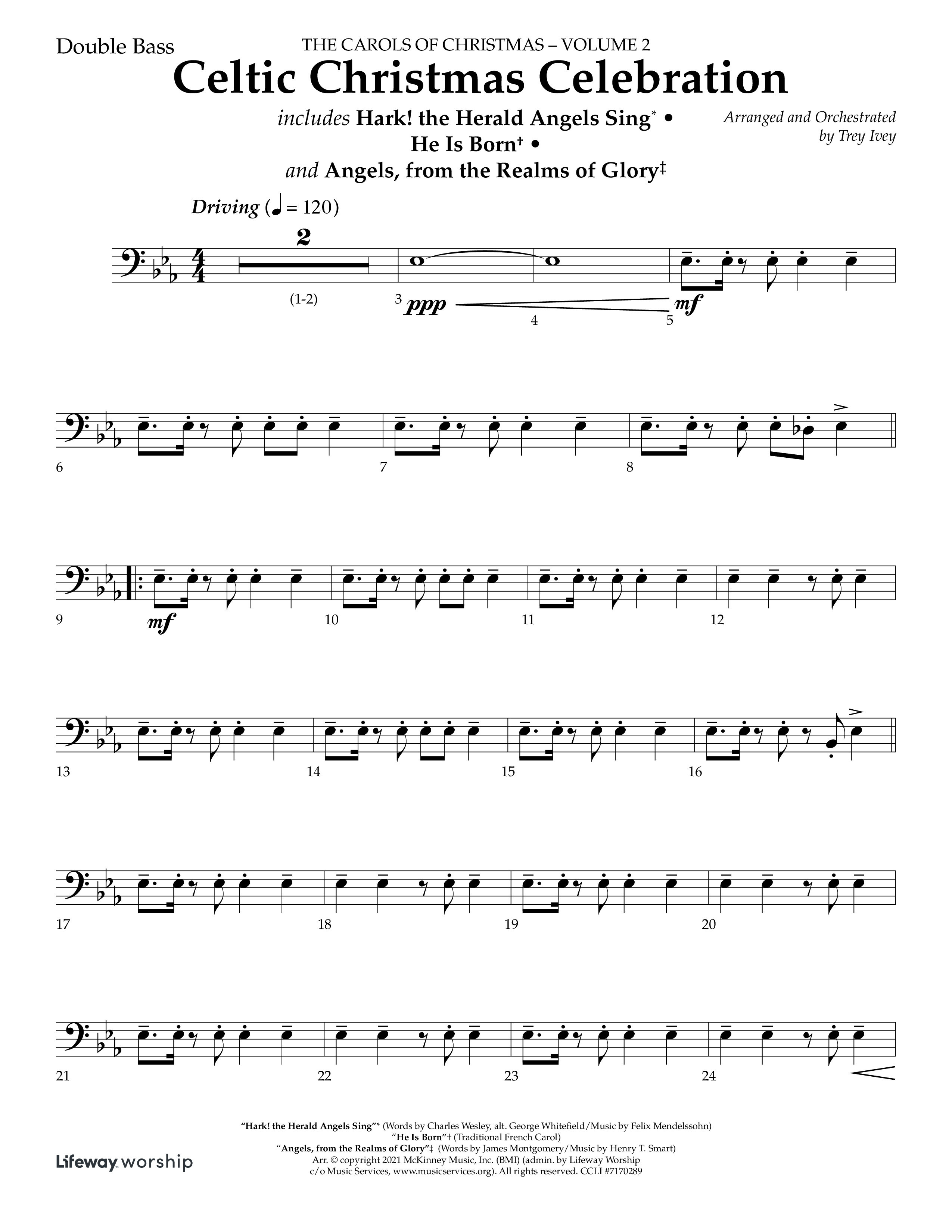 Celtic Christmas Celebration (Choral Anthem SATB) Double Bass (Lifeway Choral / Arr. Trey Ivey)