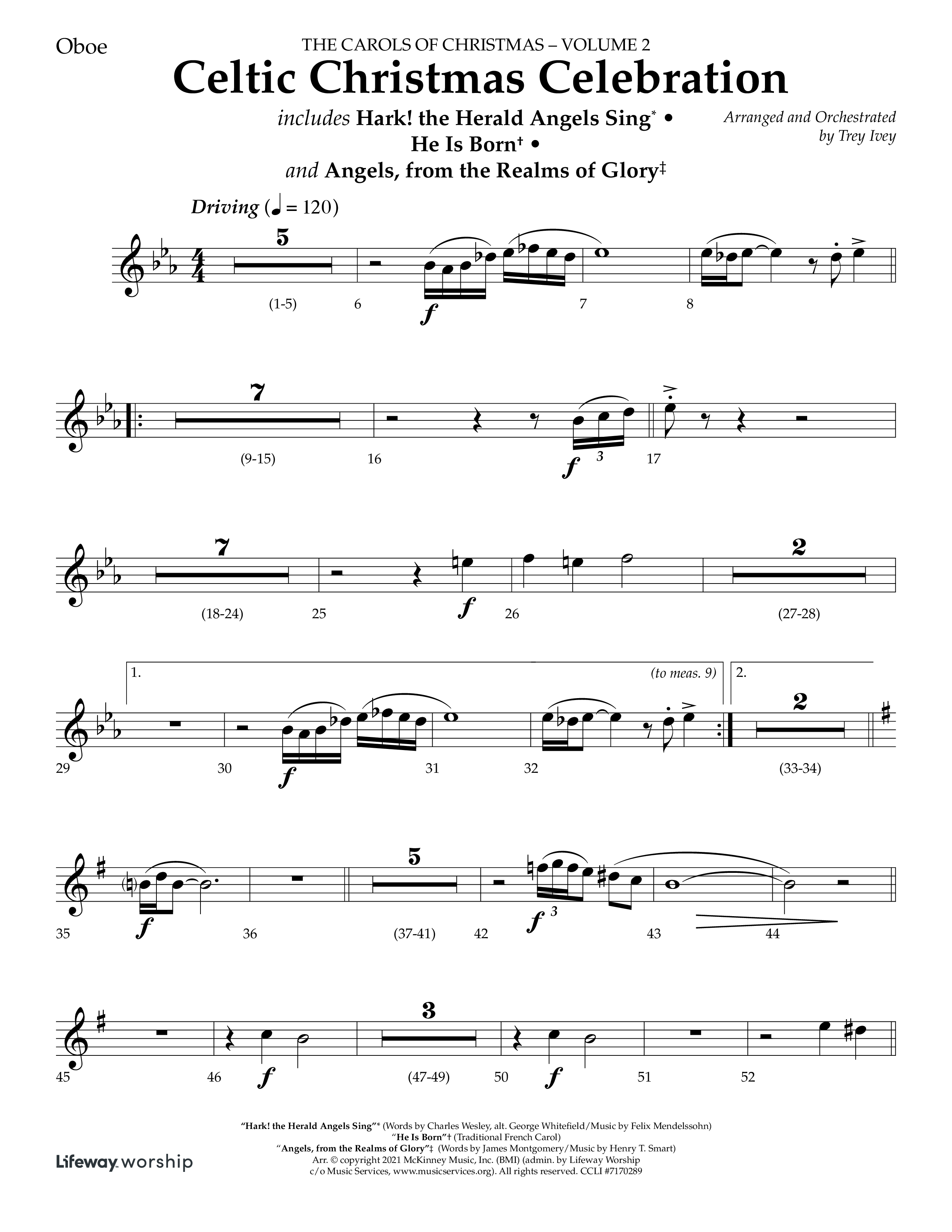 Celtic Christmas Celebration (Choral Anthem SATB) Oboe (Lifeway Choral / Arr. Trey Ivey)