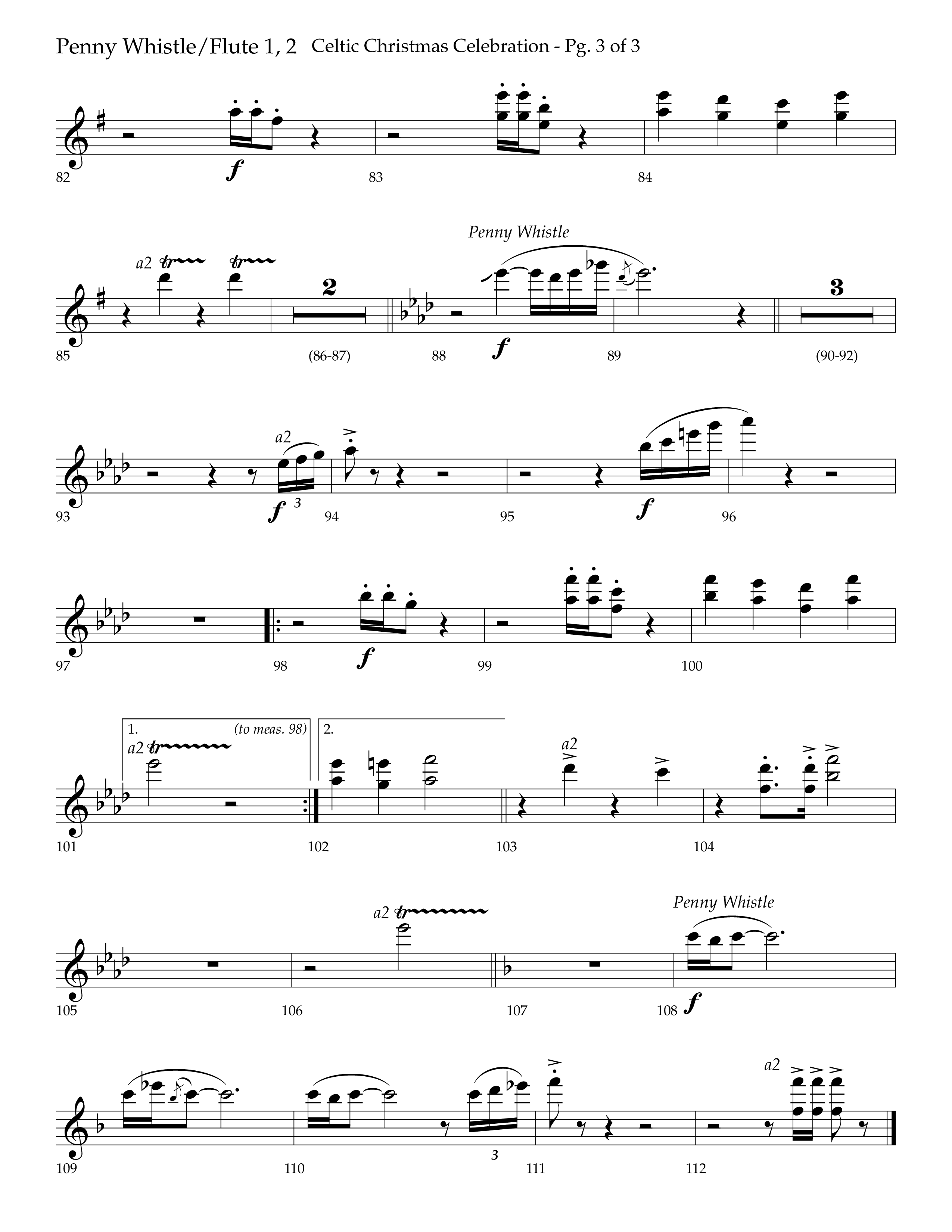 Celtic Christmas Celebration (Choral Anthem SATB) Pennywhistle (Lifeway Choral / Arr. Trey Ivey)