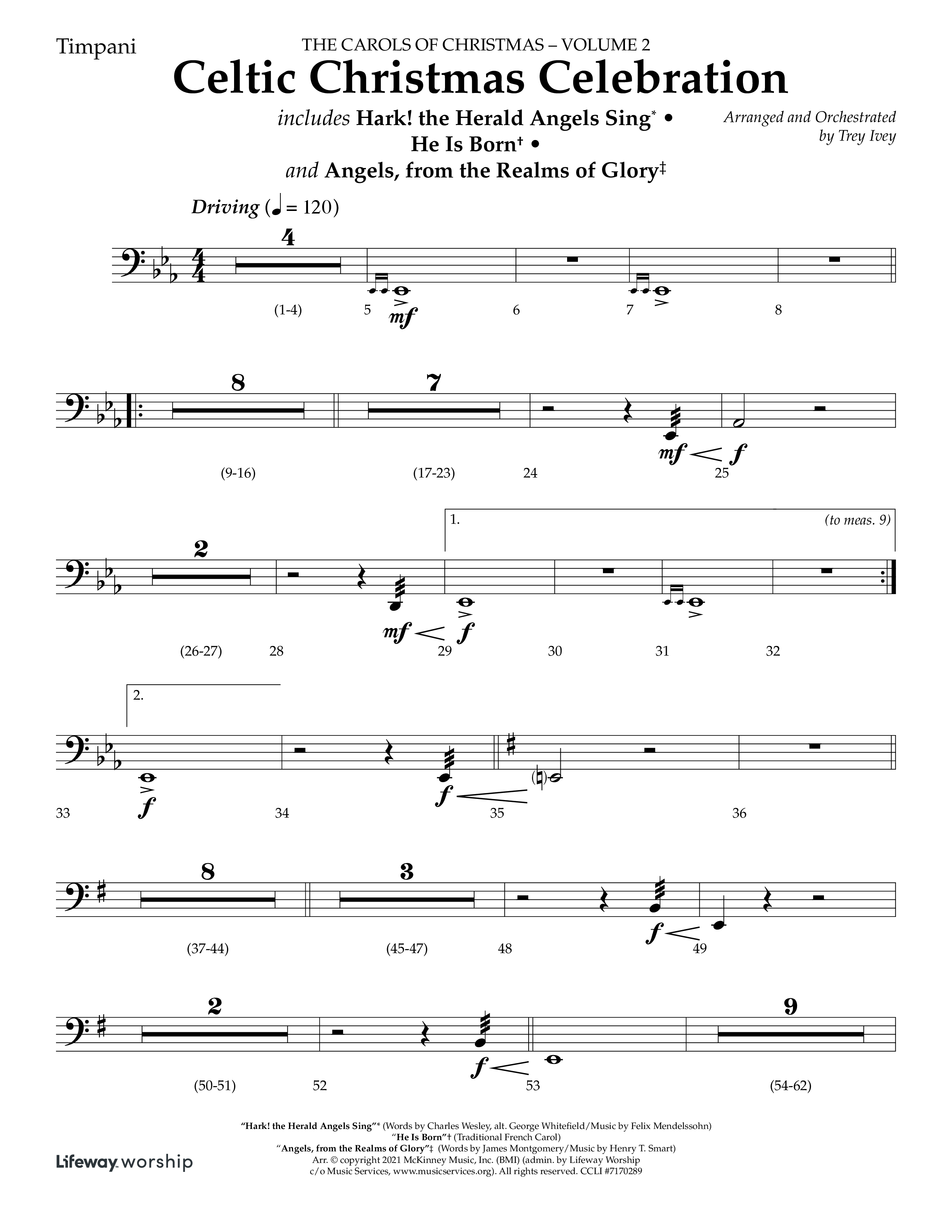 Celtic Christmas Celebration (Choral Anthem SATB) Timpani (Lifeway Choral / Arr. Trey Ivey)