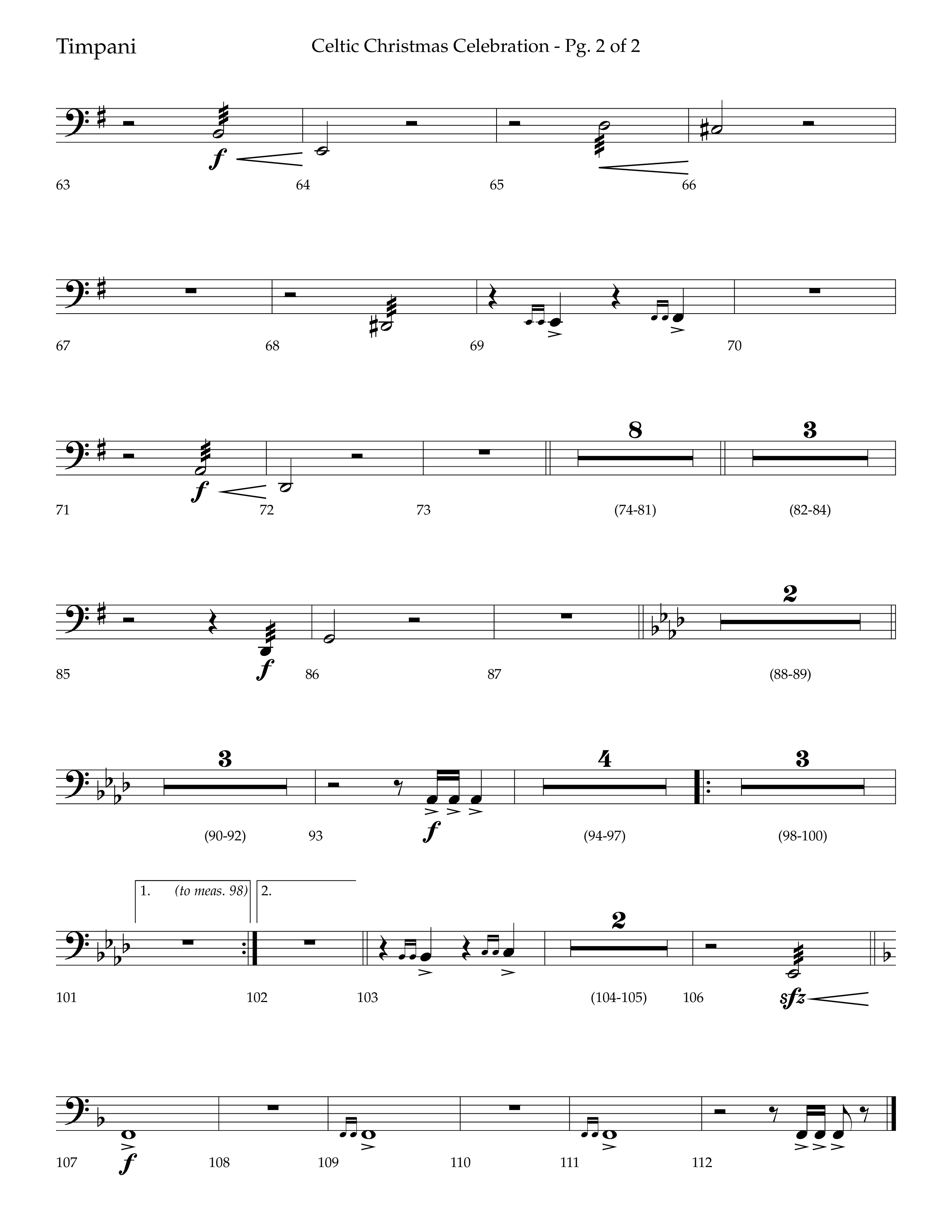 Celtic Christmas Celebration (Choral Anthem SATB) Timpani (Lifeway Choral / Arr. Trey Ivey)