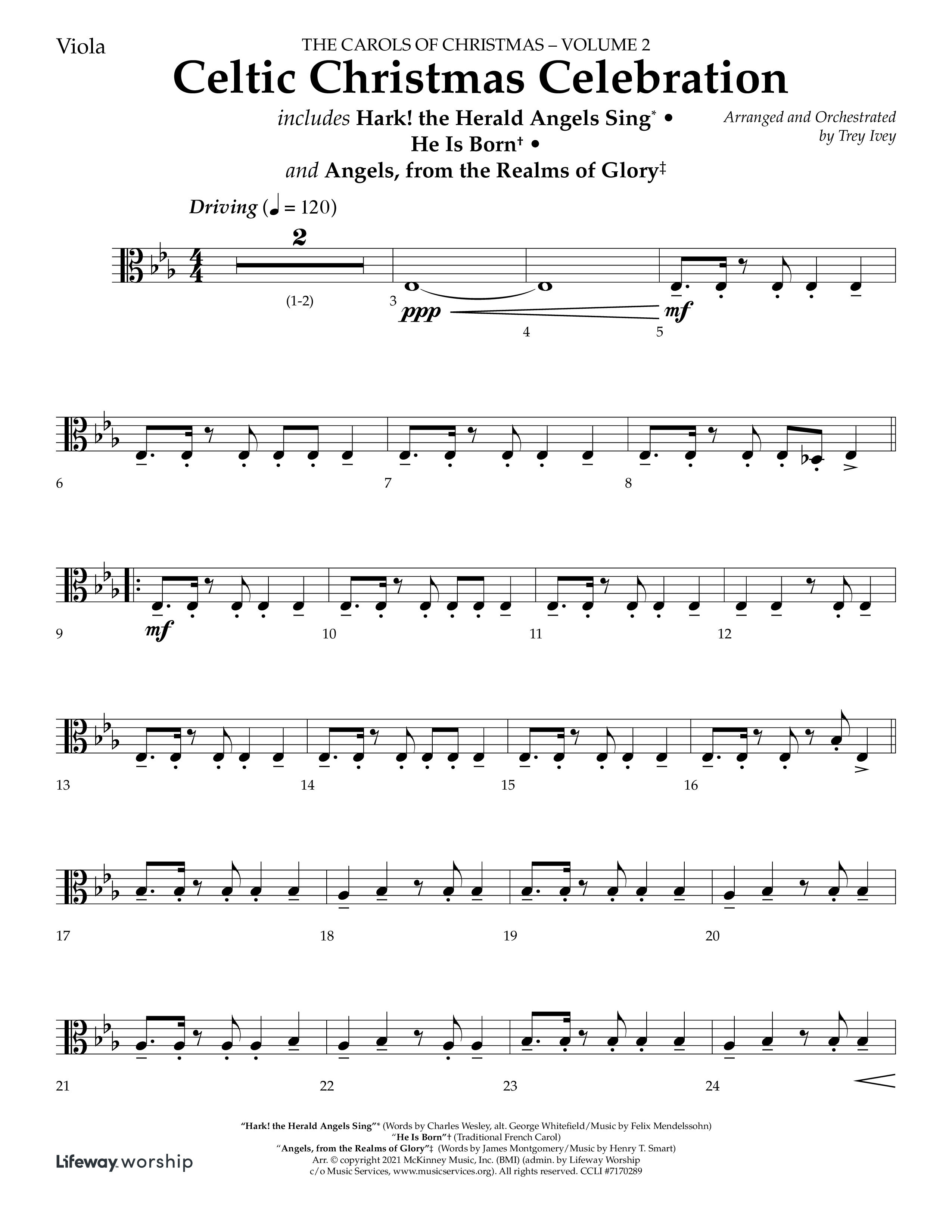 Celtic Christmas Celebration (Choral Anthem SATB) Viola (Lifeway Choral / Arr. Trey Ivey)