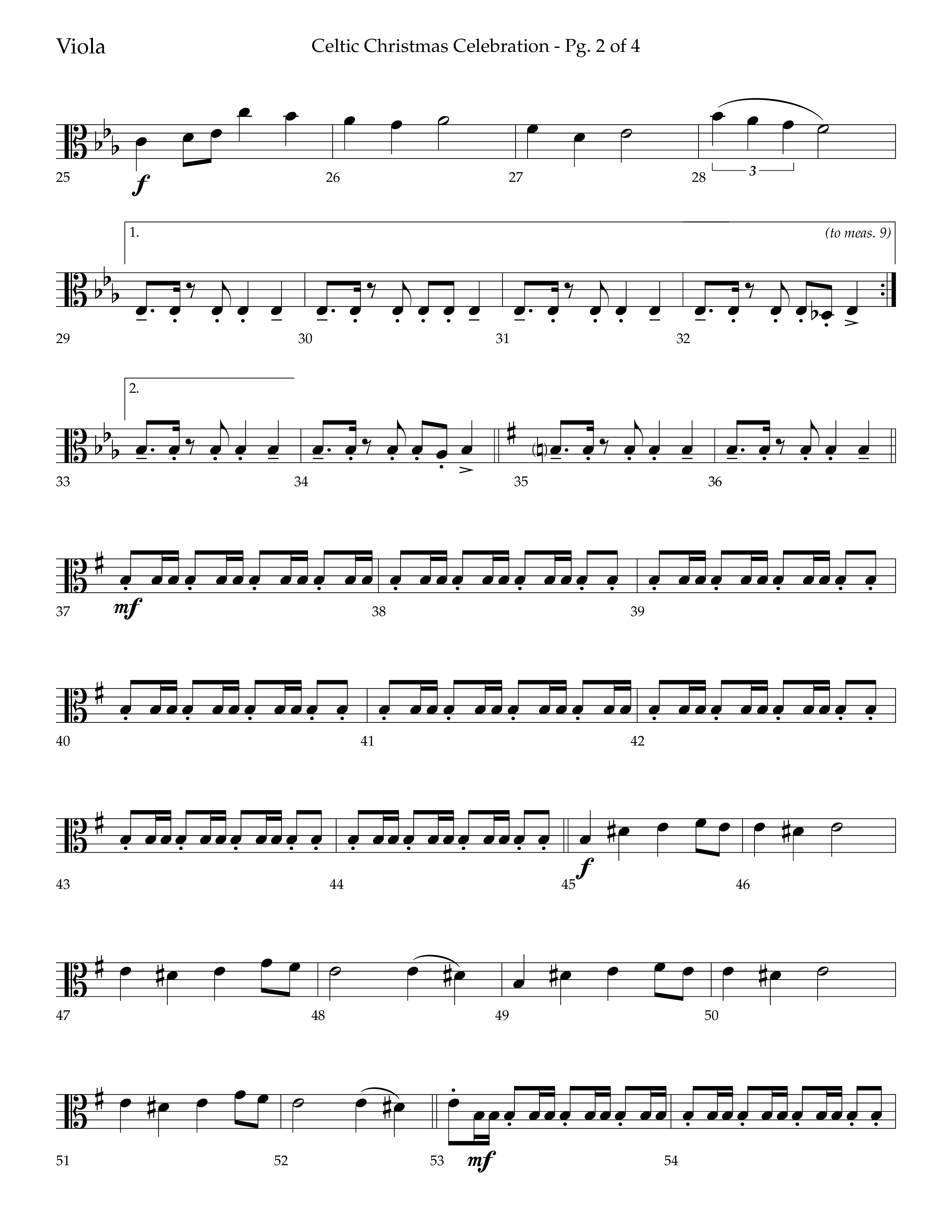 Celtic Christmas Celebration (Choral Anthem SATB) Viola (Lifeway Choral / Arr. Trey Ivey)