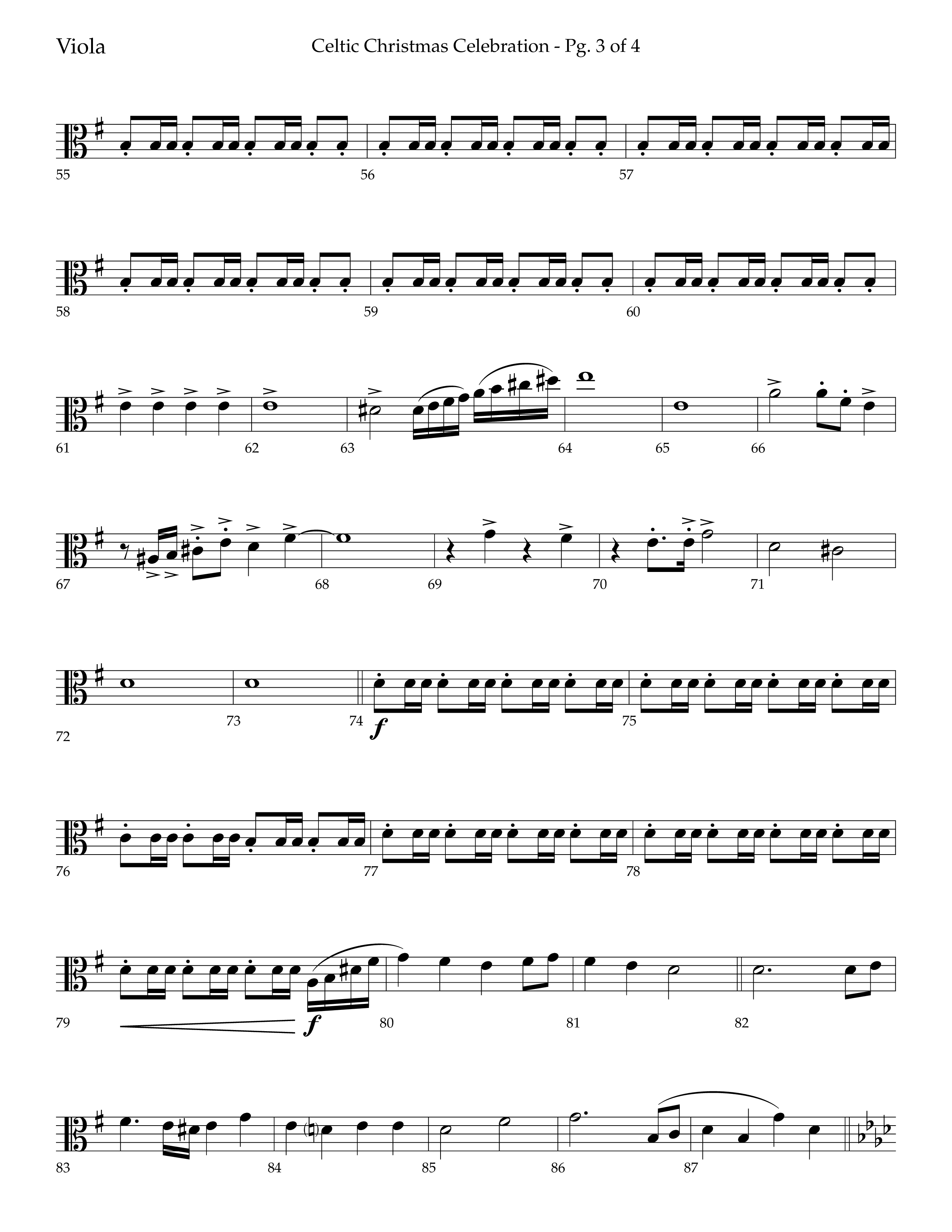 Celtic Christmas Celebration (Choral Anthem SATB) Viola (Lifeway Choral / Arr. Trey Ivey)