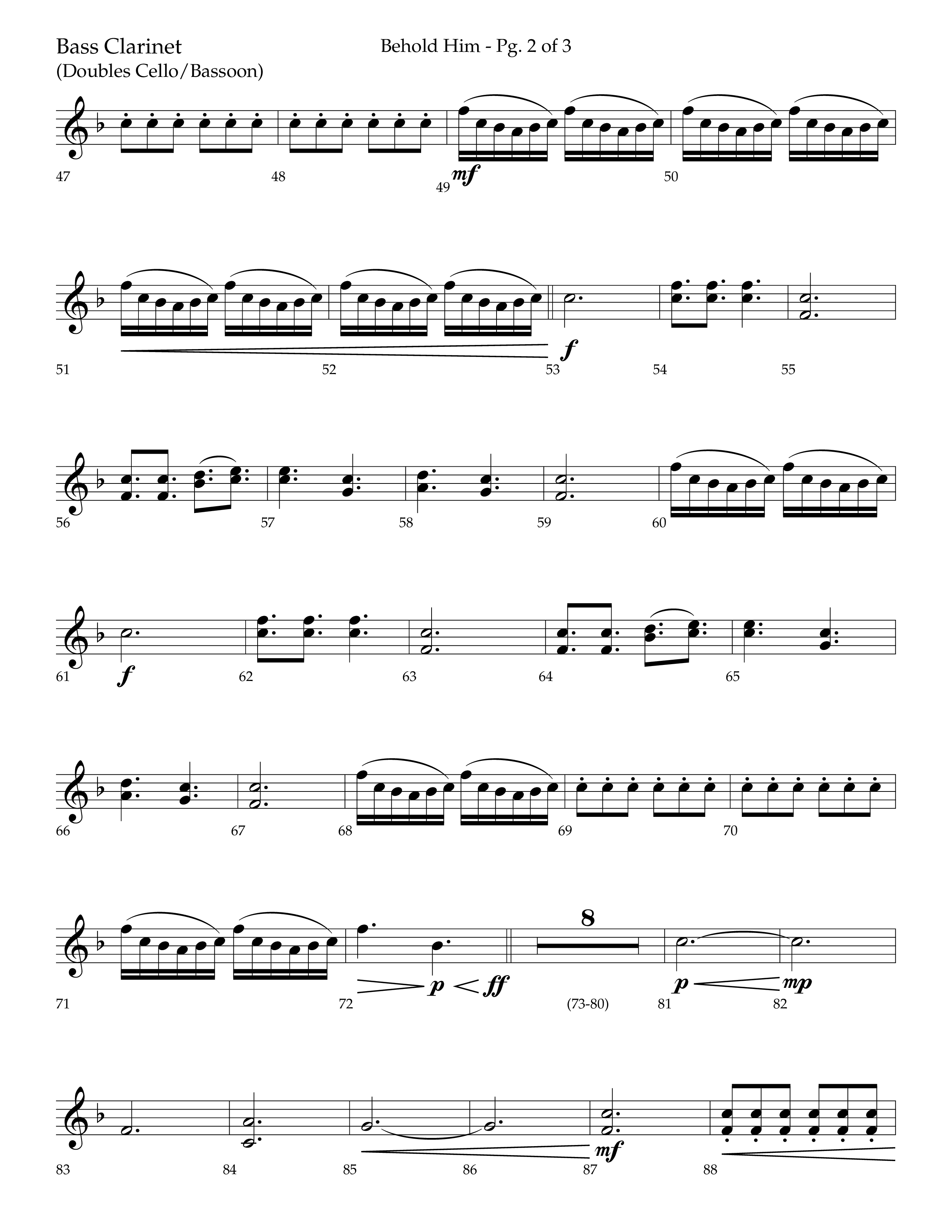 Behold Him (Choral Anthem SATB) Bass Clarinet (Lifeway Choral / Arr. Trey Ivey)