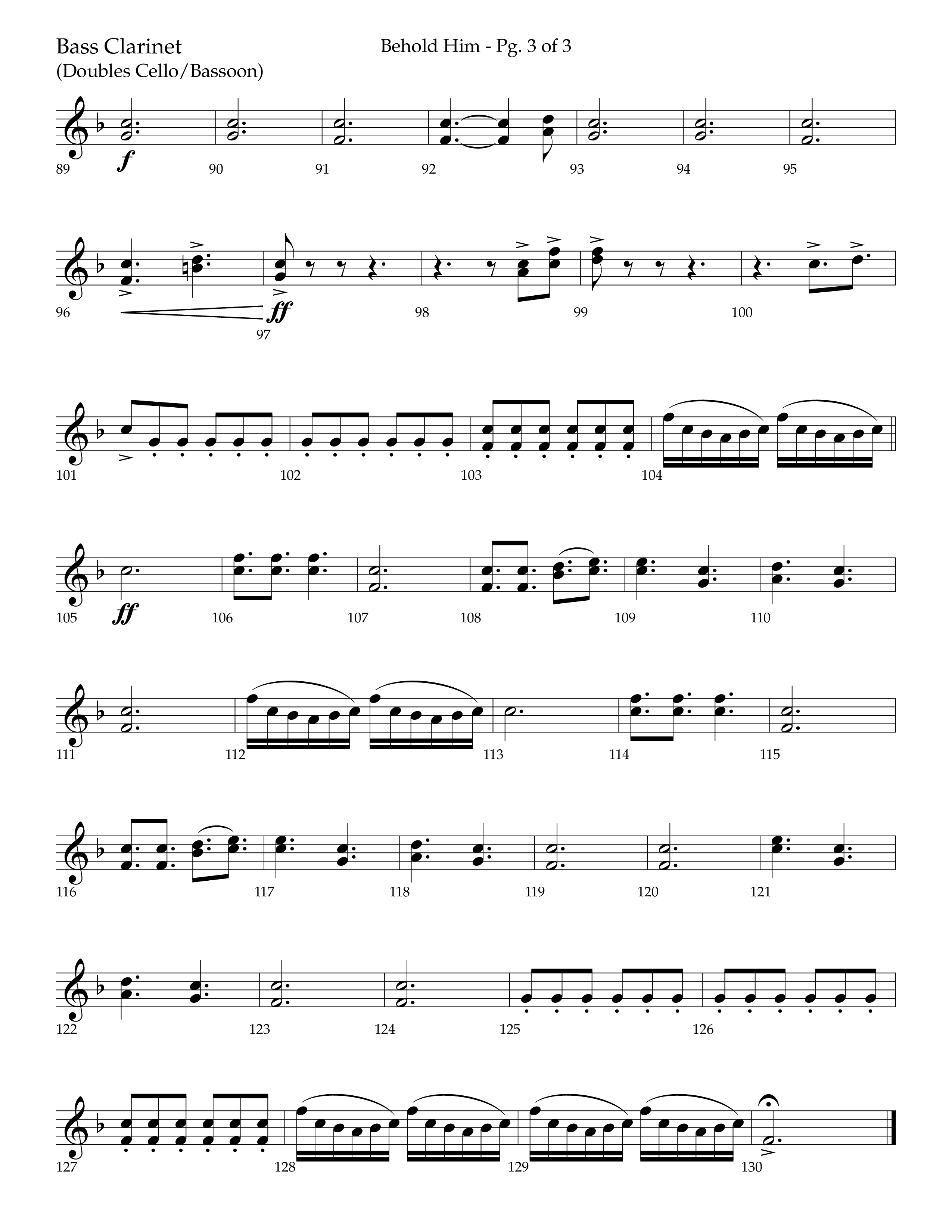 Behold Him (Choral Anthem SATB) Bass Clarinet (Lifeway Choral / Arr. Trey Ivey)