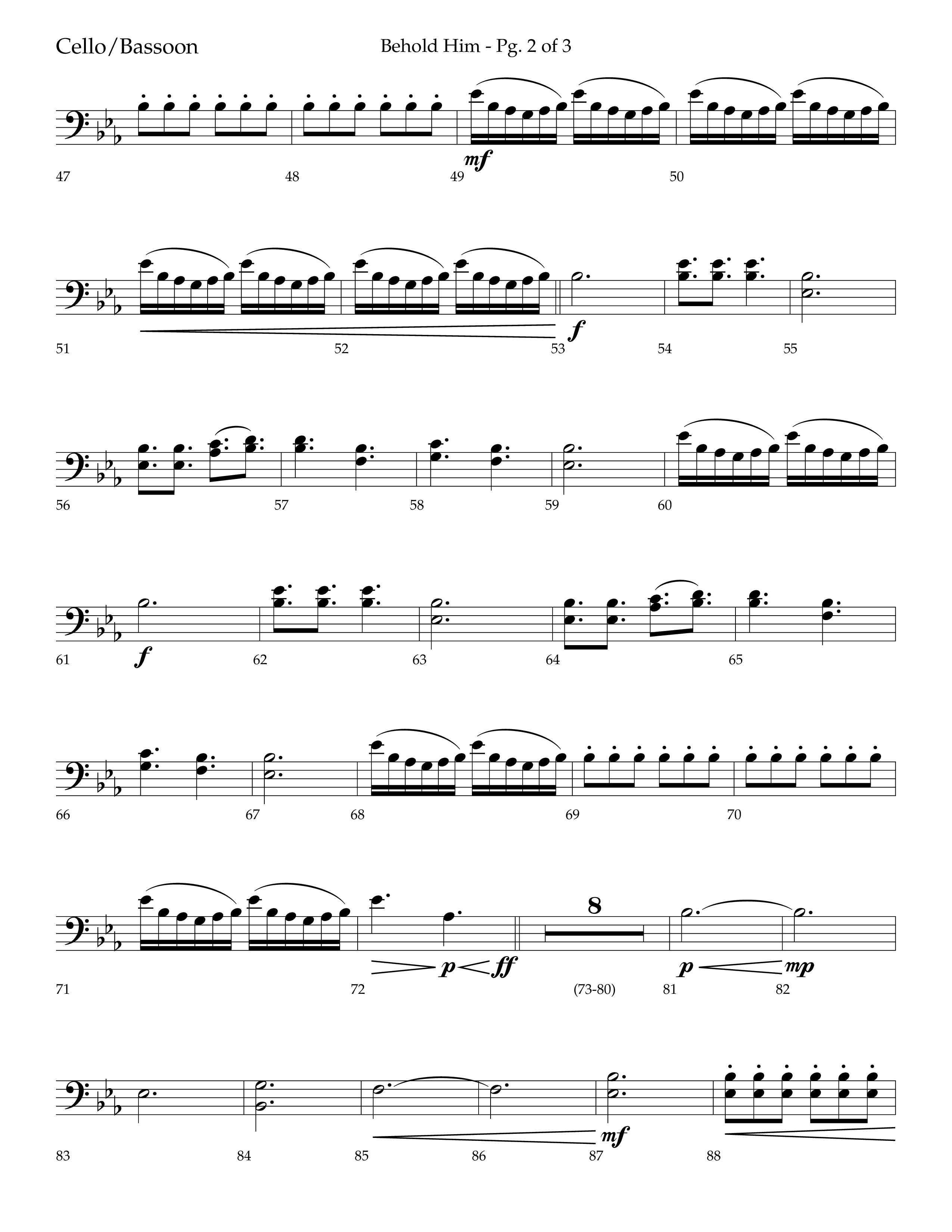 Behold Him (Choral Anthem SATB) Cello (Lifeway Choral / Arr. Trey Ivey)