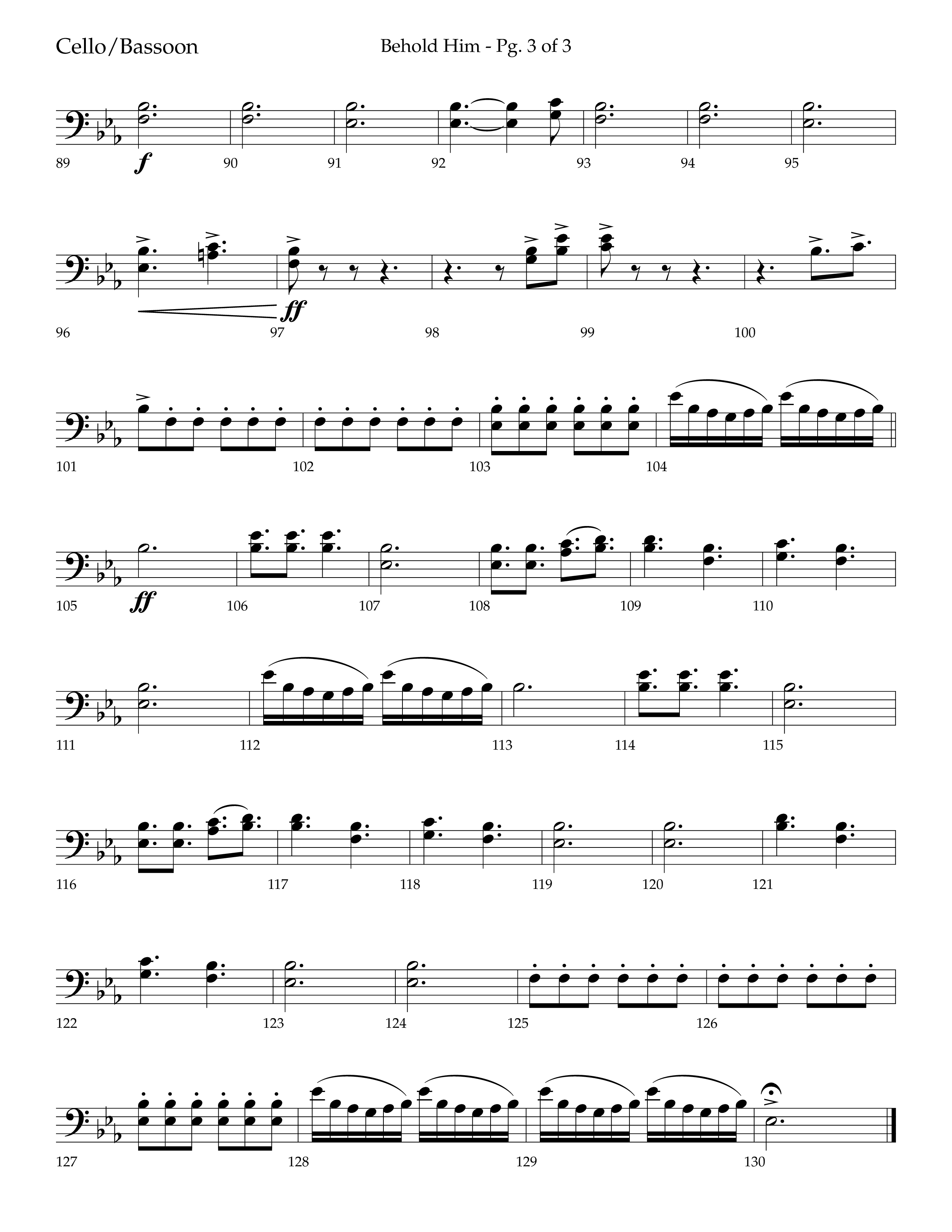 Behold Him (Choral Anthem SATB) Cello (Lifeway Choral / Arr. Trey Ivey)