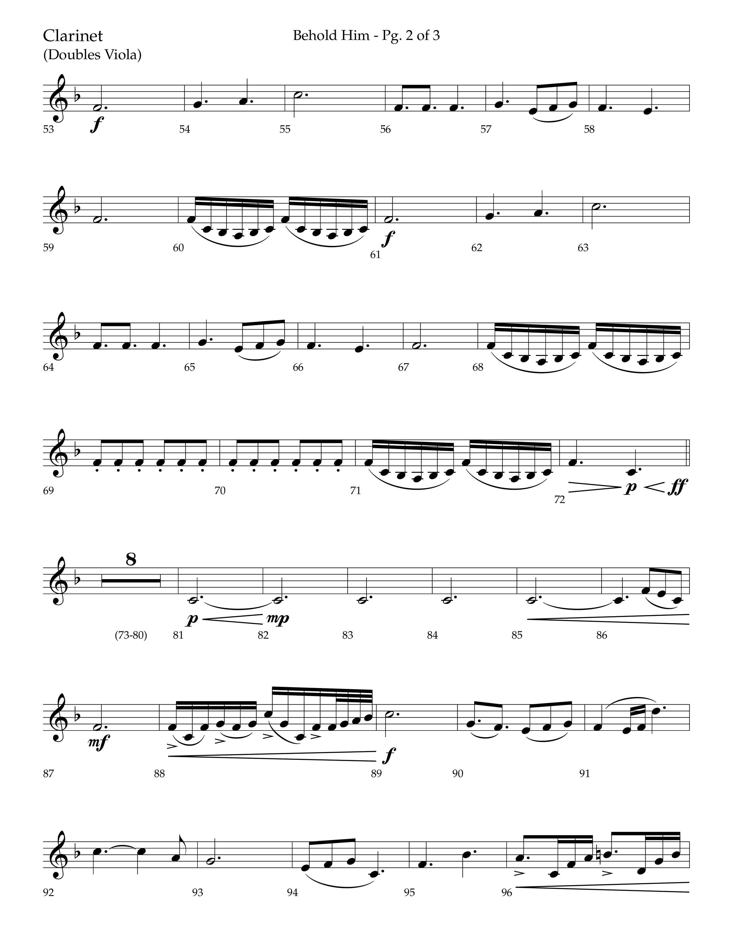 Behold Him (Choral Anthem SATB) Clarinet (Lifeway Choral / Arr. Trey Ivey)