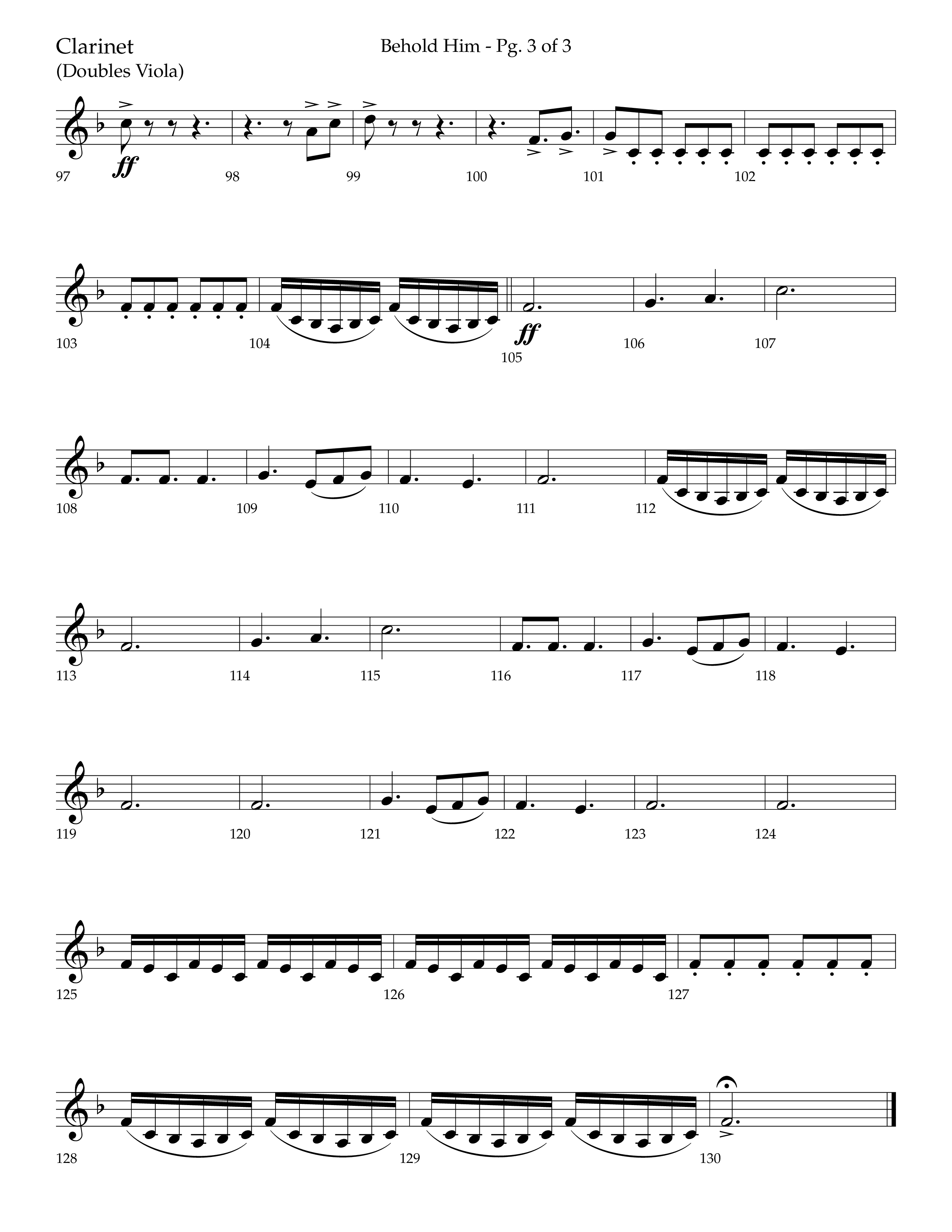 Behold Him (Choral Anthem SATB) Clarinet (Lifeway Choral / Arr. Trey Ivey)