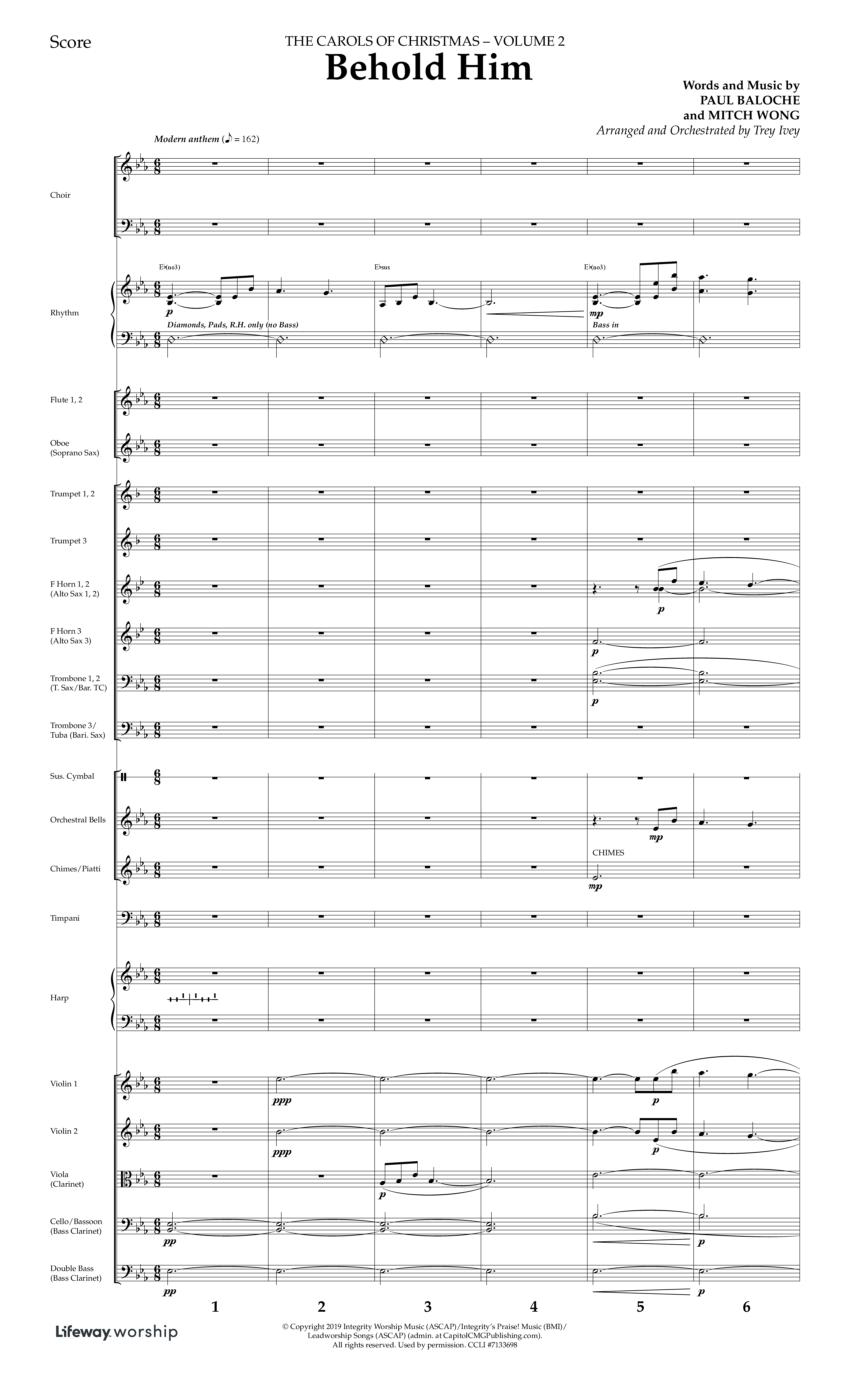 Behold Him (Choral Anthem SATB) Conductor's Score (Lifeway Choral / Arr. Trey Ivey)