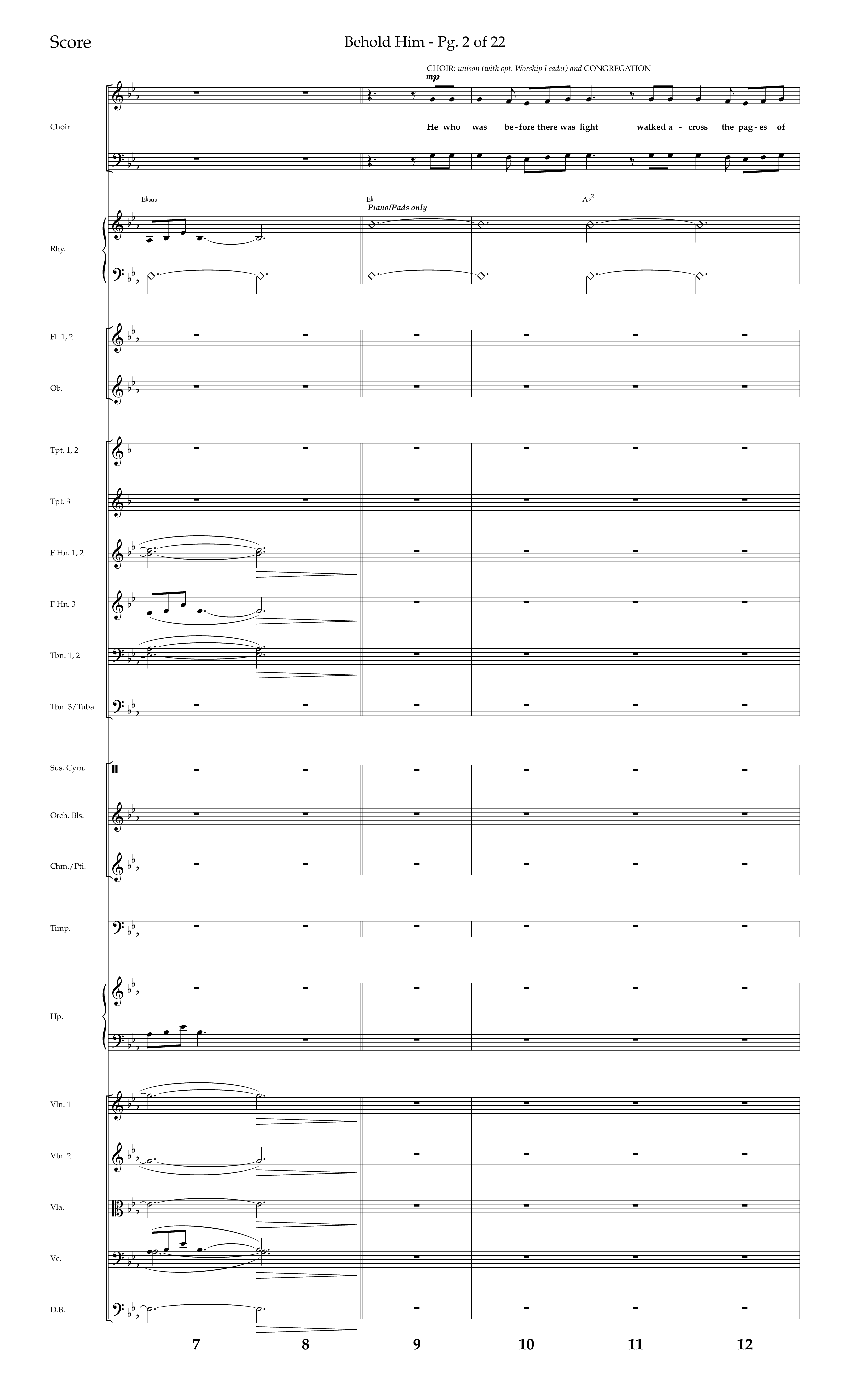 Behold Him (Choral Anthem SATB) Conductor's Score (Lifeway Choral / Arr. Trey Ivey)