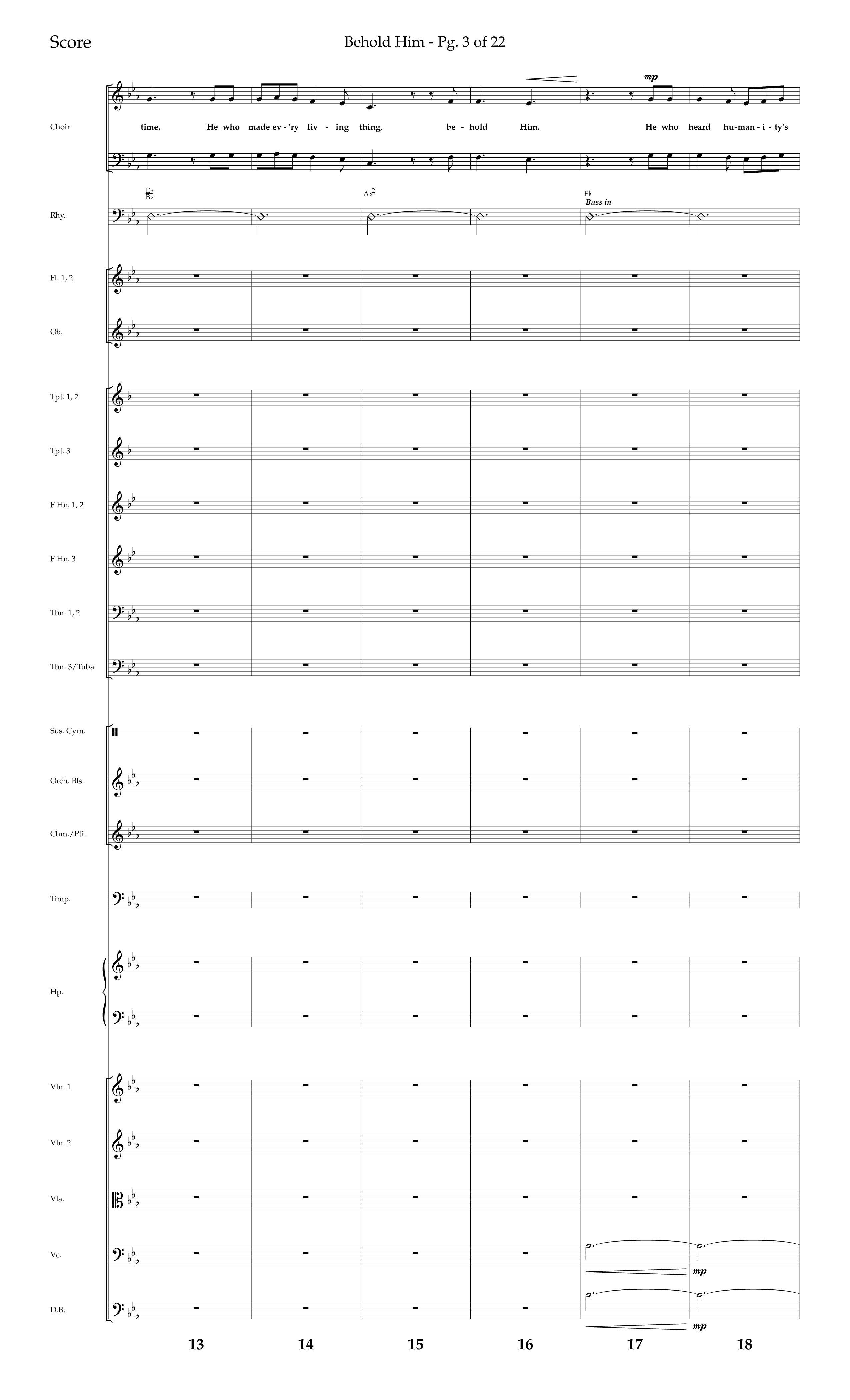 Behold Him (Choral Anthem SATB) Conductor's Score (Lifeway Choral / Arr. Trey Ivey)