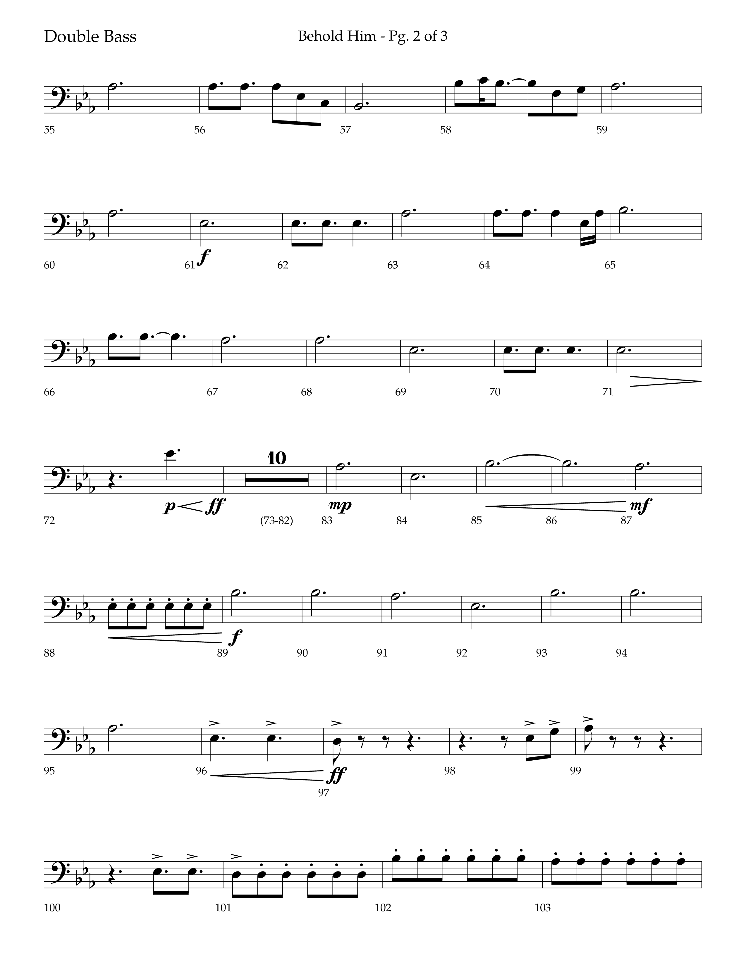 Behold Him (Choral Anthem SATB) Double Bass (Lifeway Choral / Arr. Trey Ivey)