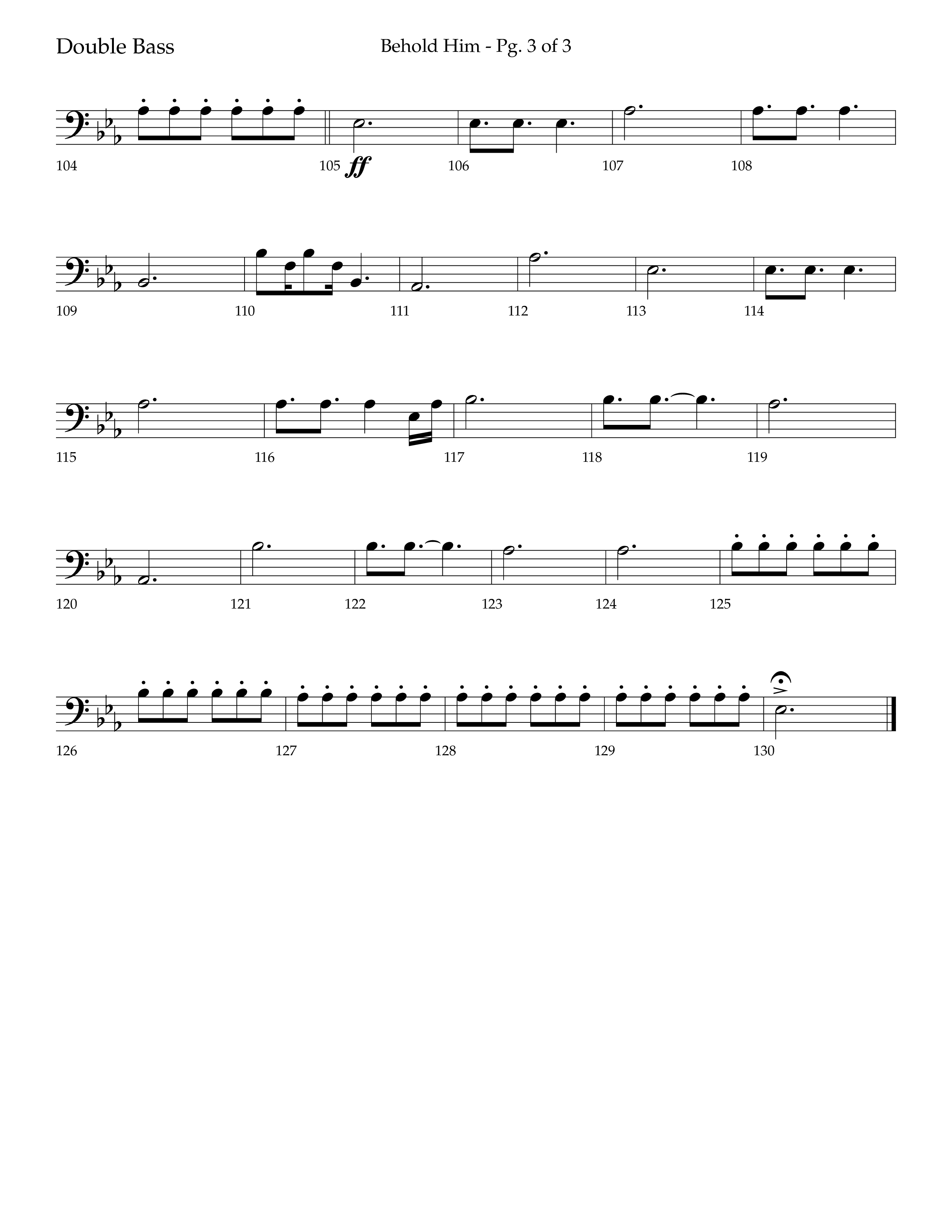 Behold Him (Choral Anthem SATB) Double Bass (Lifeway Choral / Arr. Trey Ivey)