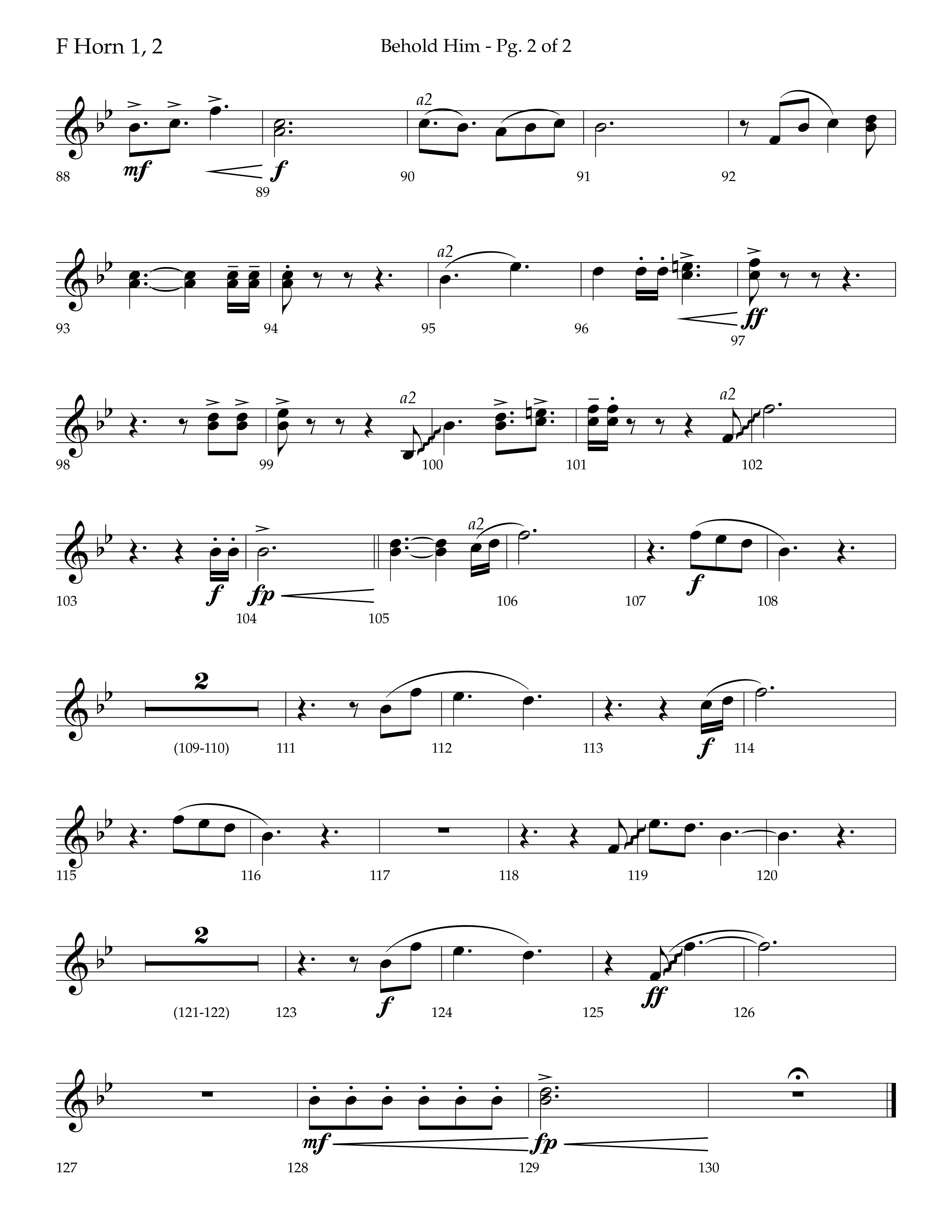Behold Him (Choral Anthem SATB) French Horn 1/2 (Lifeway Choral / Arr. Trey Ivey)
