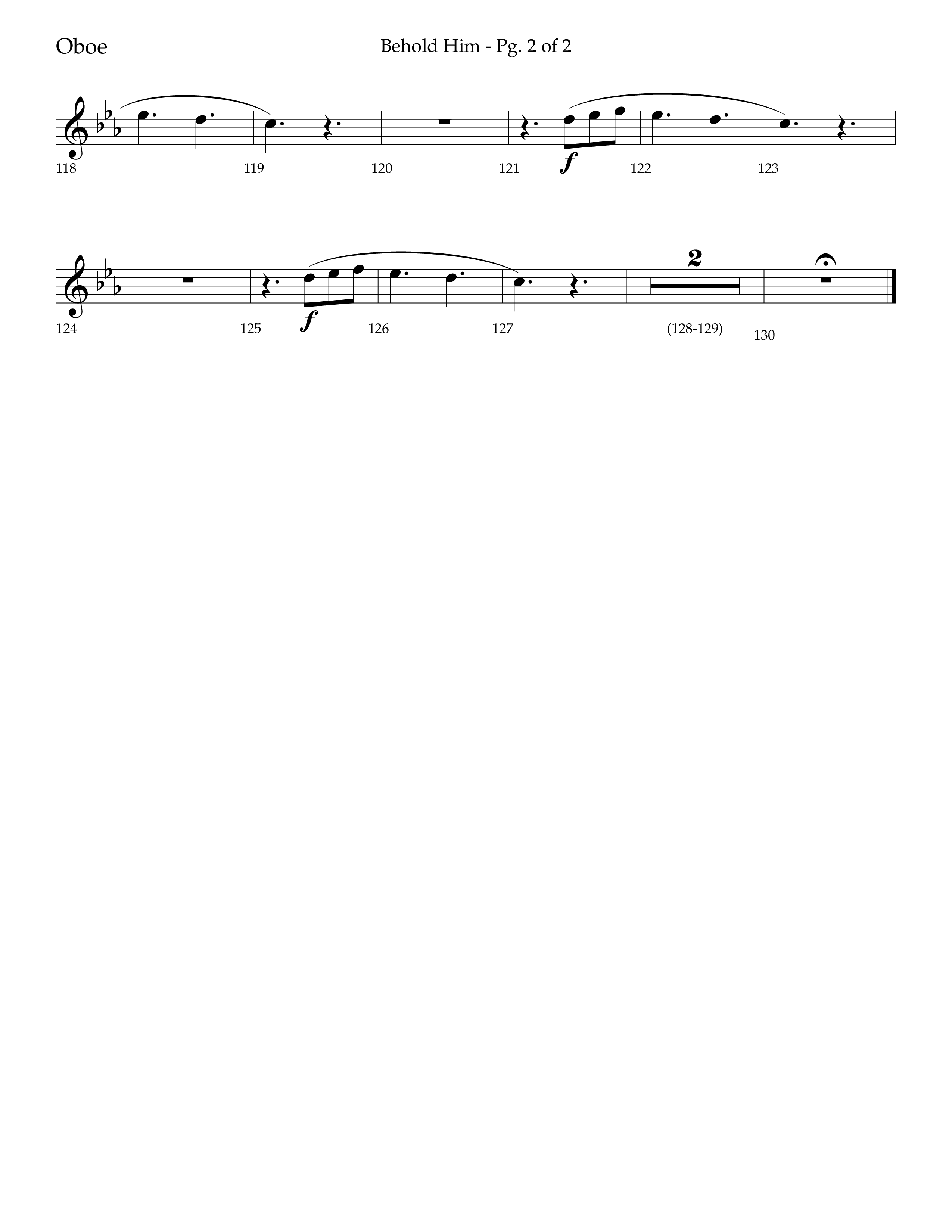 Behold Him (Choral Anthem SATB) Oboe (Lifeway Choral / Arr. Trey Ivey)