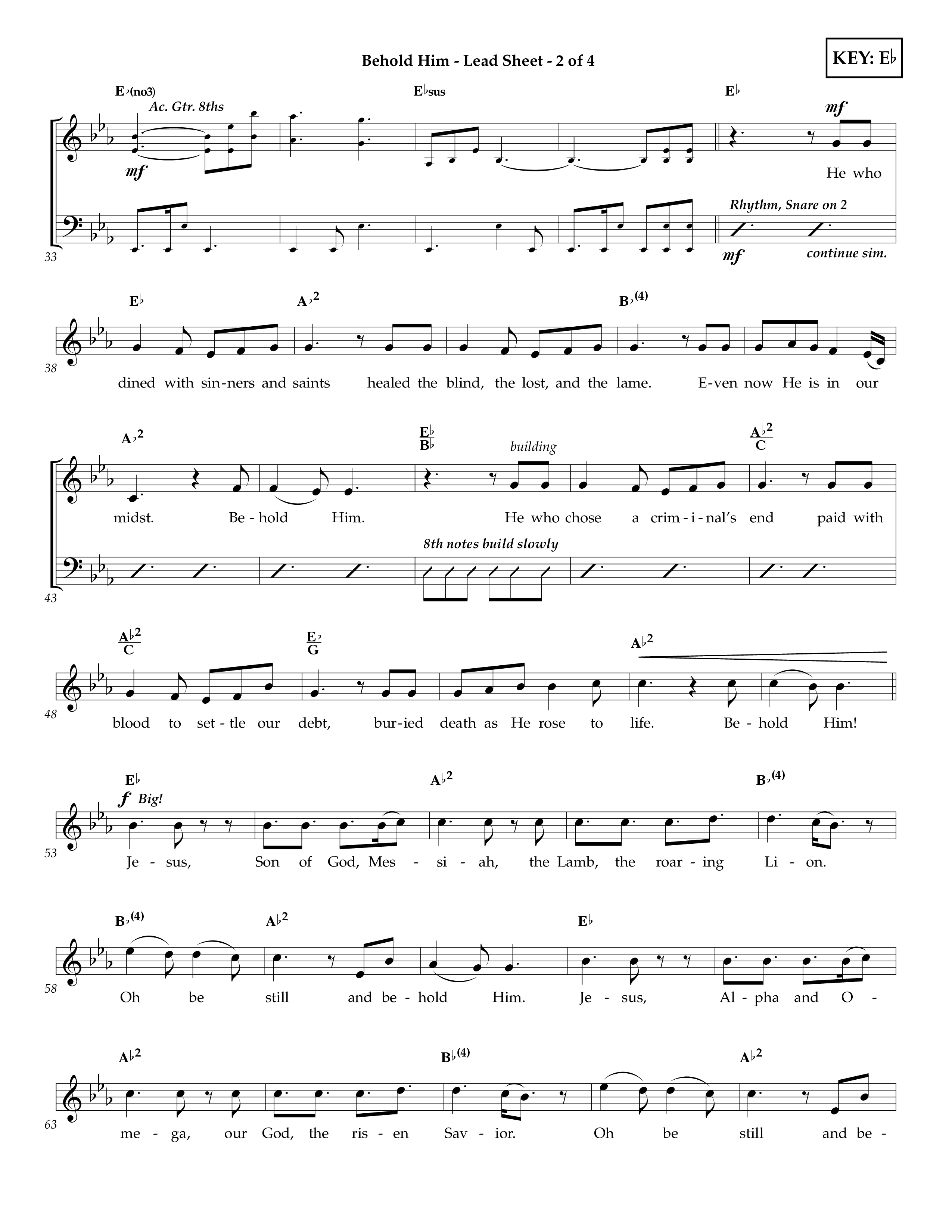 Behold Him (Choral Anthem SATB) Rhythm Chart (Lifeway Choral / Arr. Trey Ivey)