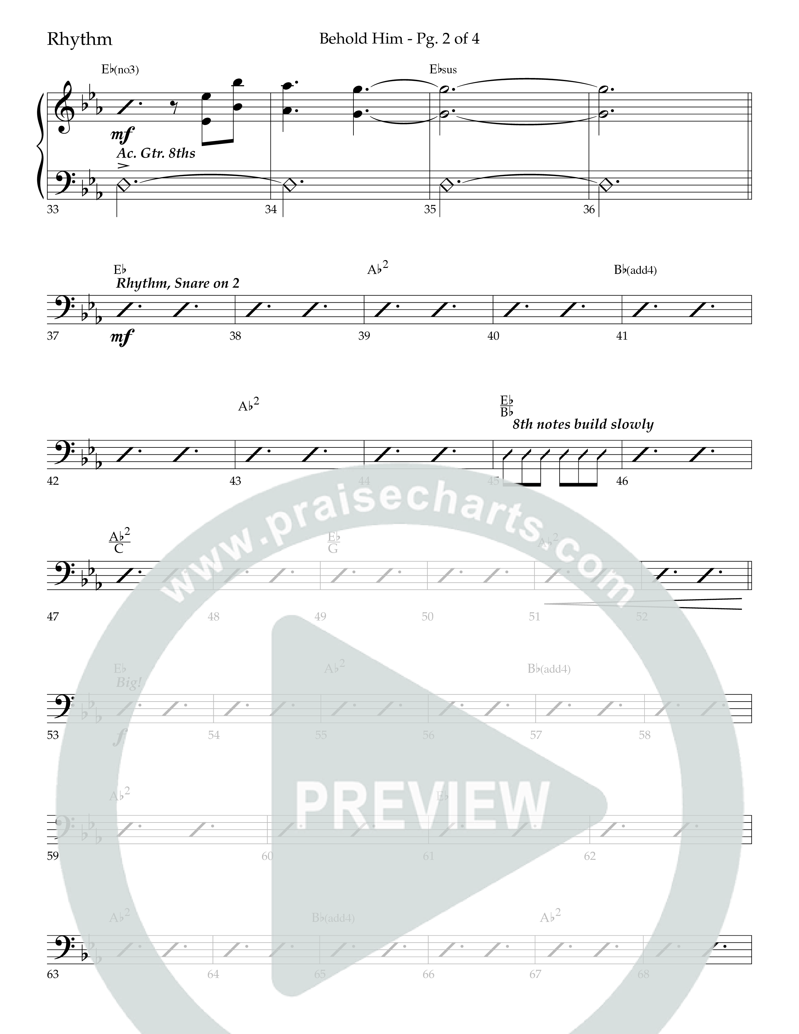 Behold Him (Choral Anthem SATB) Lead Melody & Rhythm (Lifeway Choral / Arr. Trey Ivey)