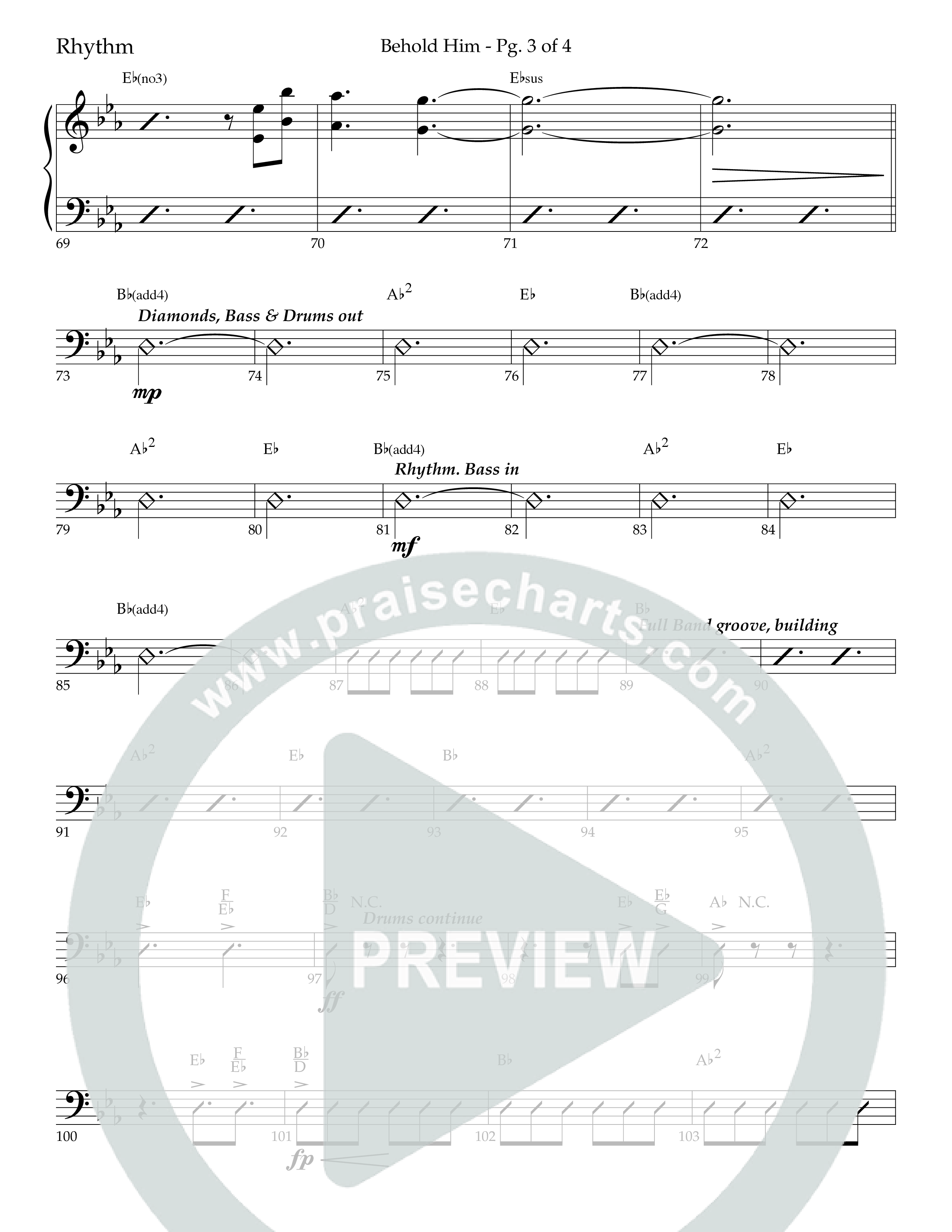 Behold Him (Choral Anthem SATB) Lead Melody & Rhythm (Lifeway Choral / Arr. Trey Ivey)