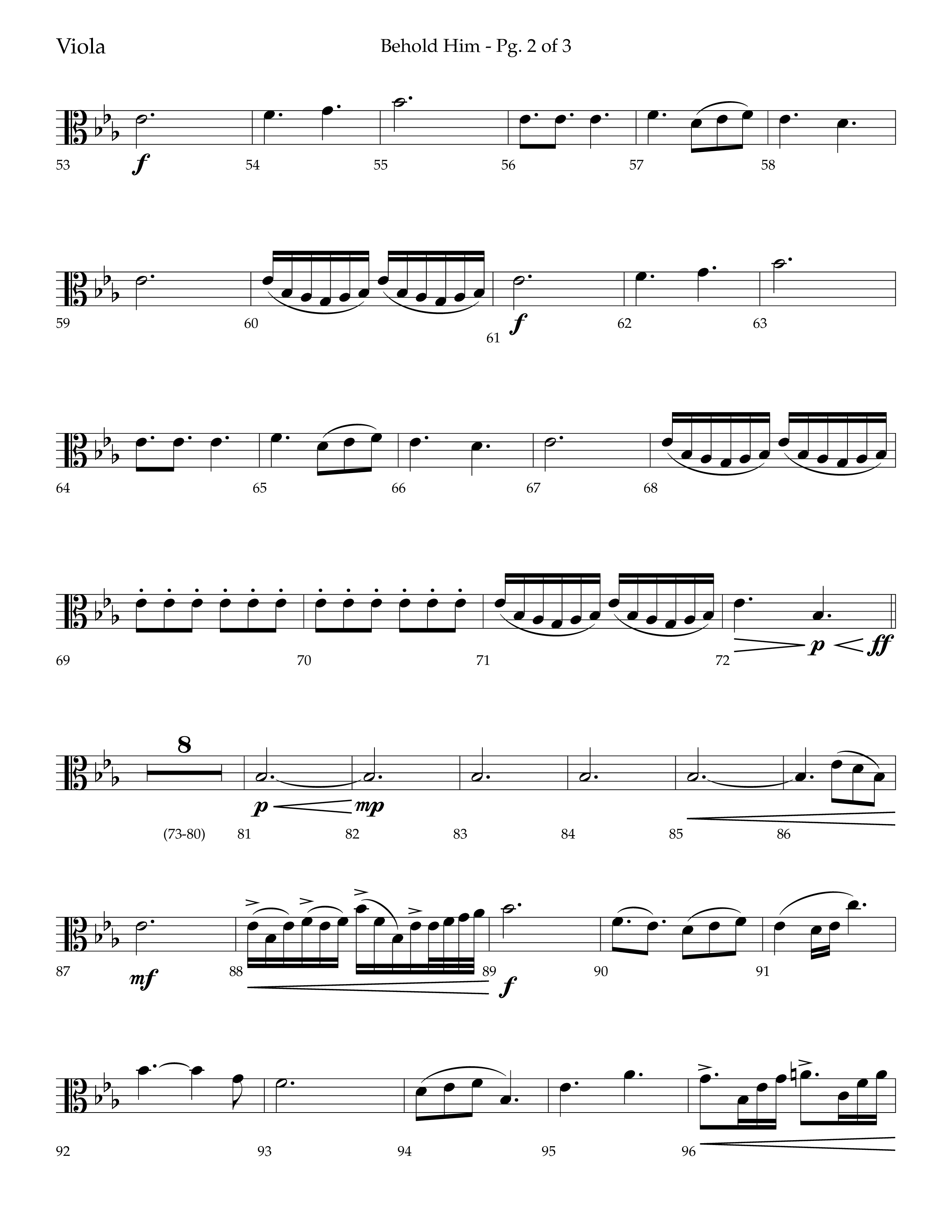 Behold Him (Choral Anthem SATB) Viola (Lifeway Choral / Arr. Trey Ivey)