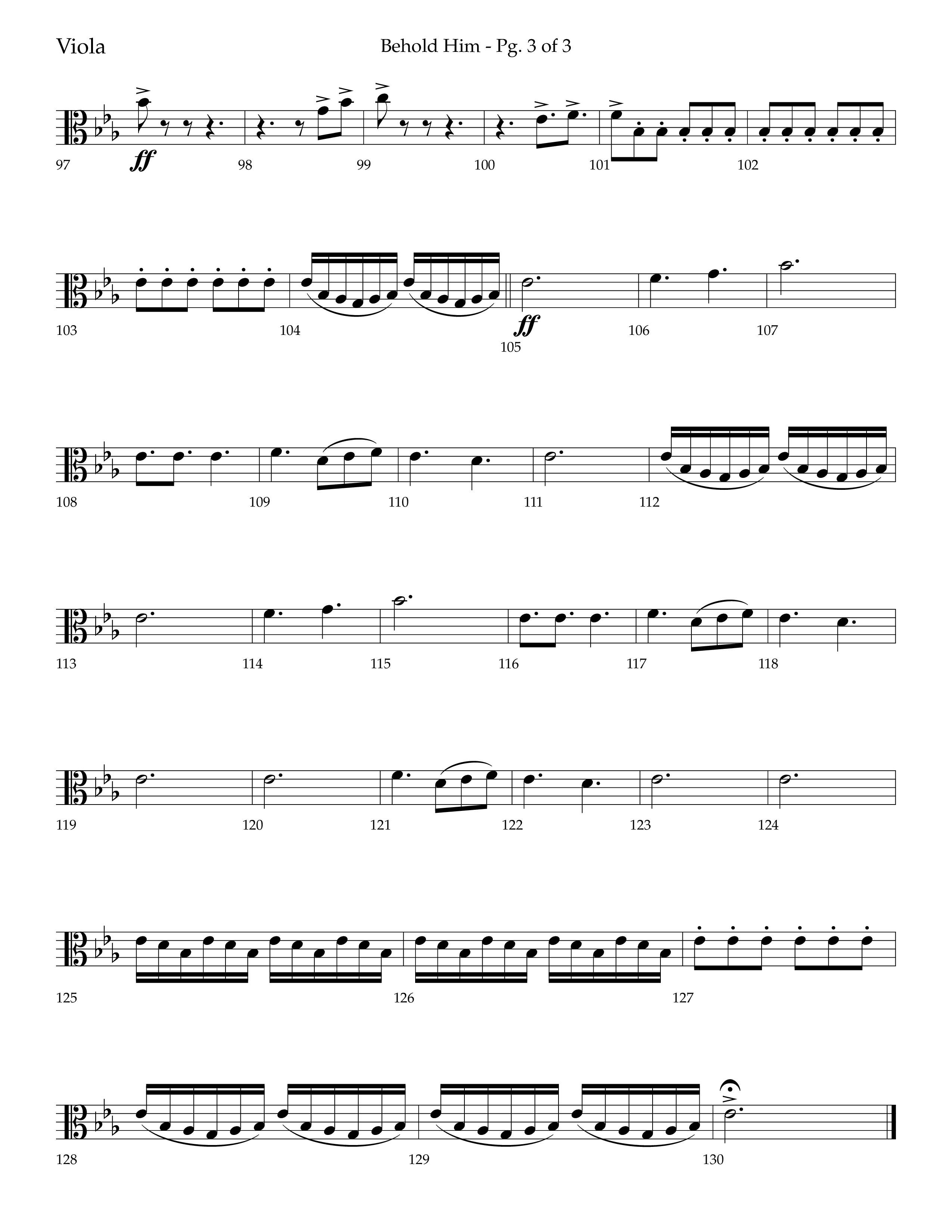 Behold Him (Choral Anthem SATB) Viola (Lifeway Choral / Arr. Trey Ivey)