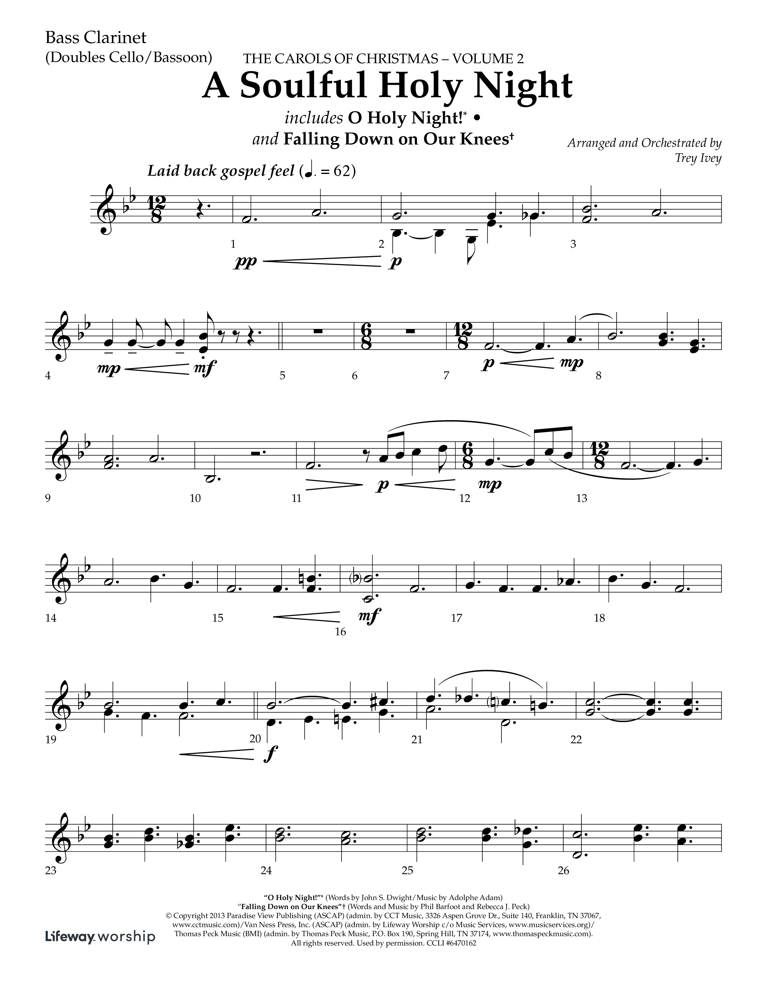 A Soulful Holy Night (with O Holy Night, Falling Down On Our Knees) (Choral Anthem SATB) Bass Clarinet (Lifeway Choral / Arr. Trey Ivey)