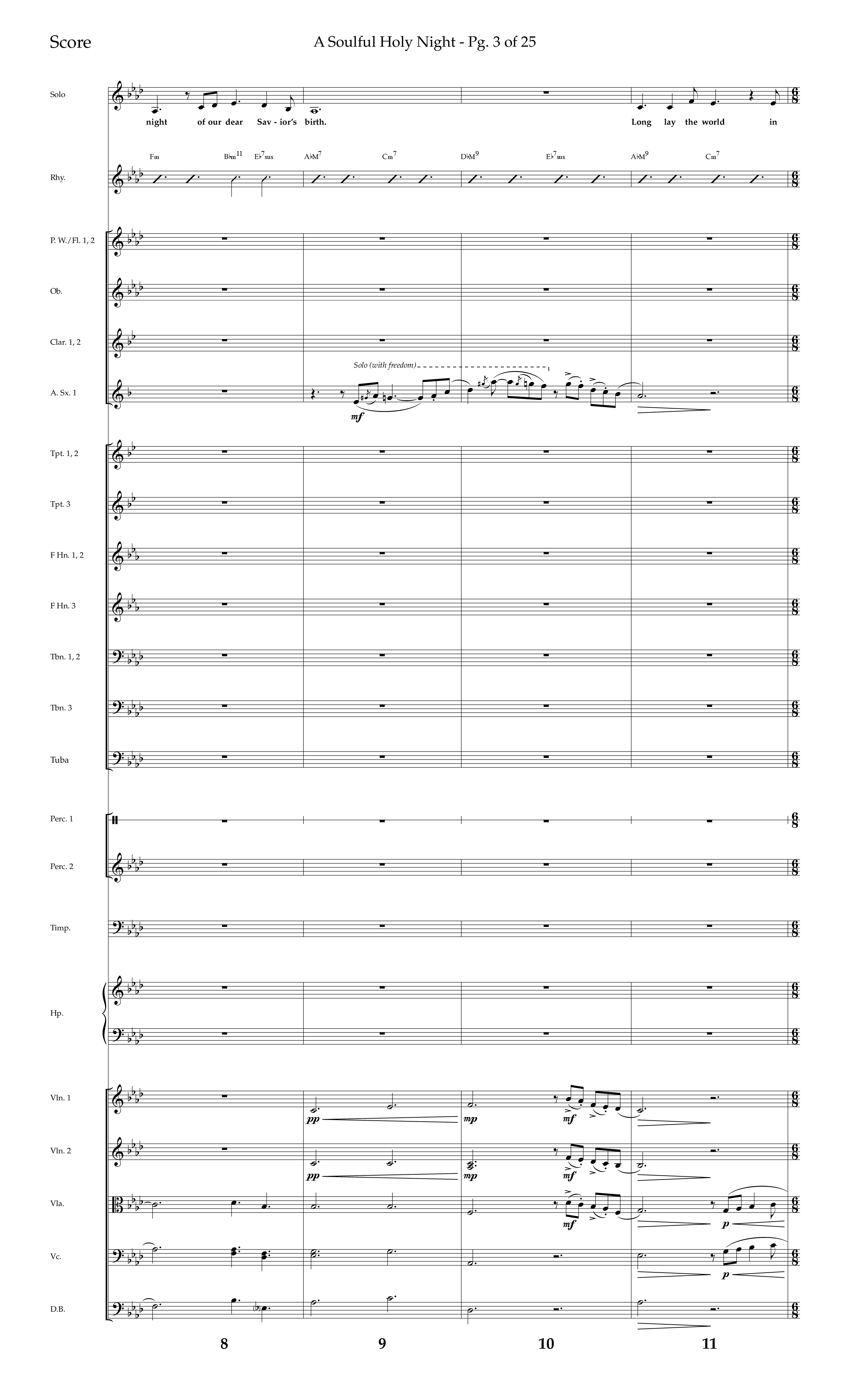 A Soulful Holy Night (with O Holy Night, Falling Down On Our Knees) (Choral Anthem SATB) Orchestration (Lifeway Choral / Arr. Trey Ivey)