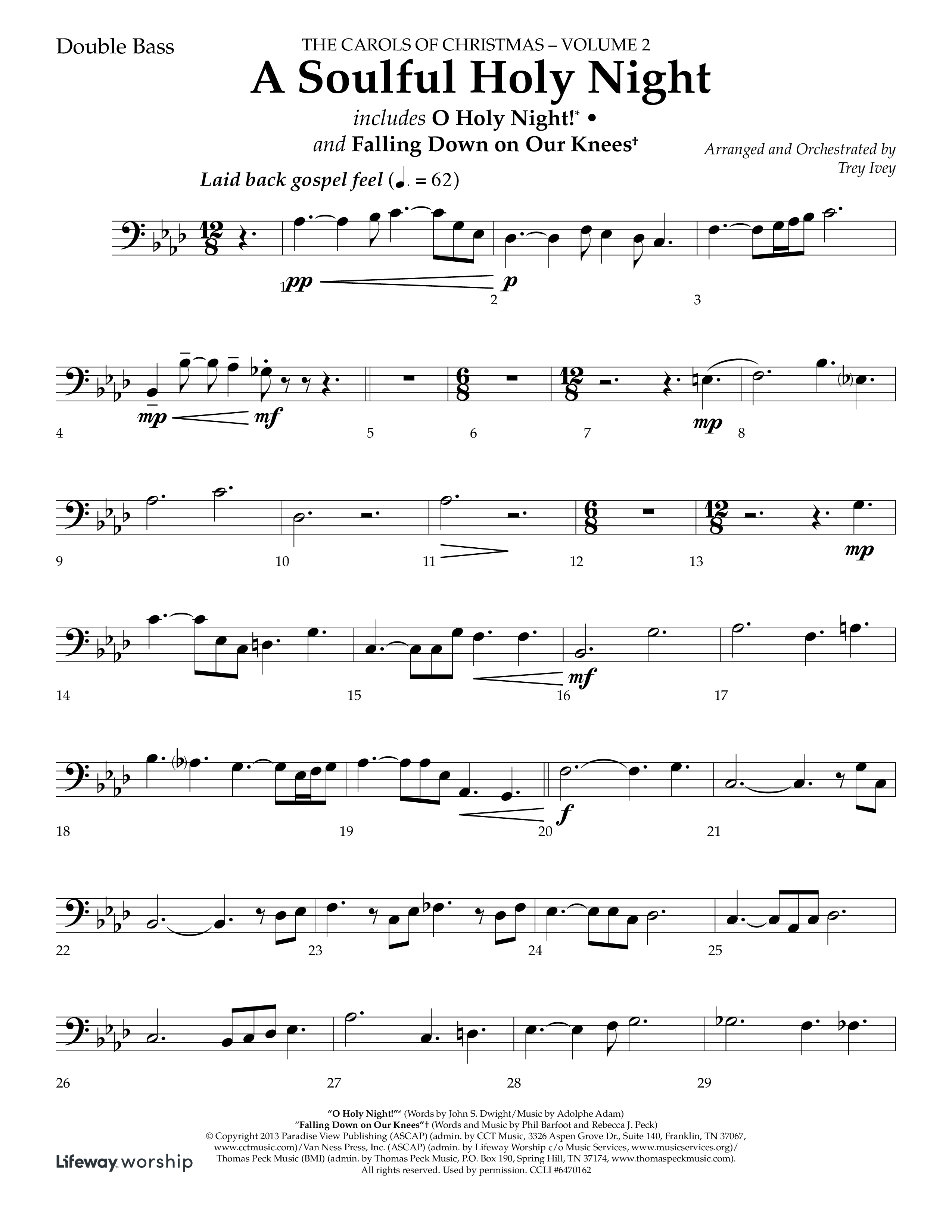 A Soulful Holy Night (with O Holy Night, Falling Down On Our Knees) (Choral Anthem SATB) Double Bass (Lifeway Choral / Arr. Trey Ivey)