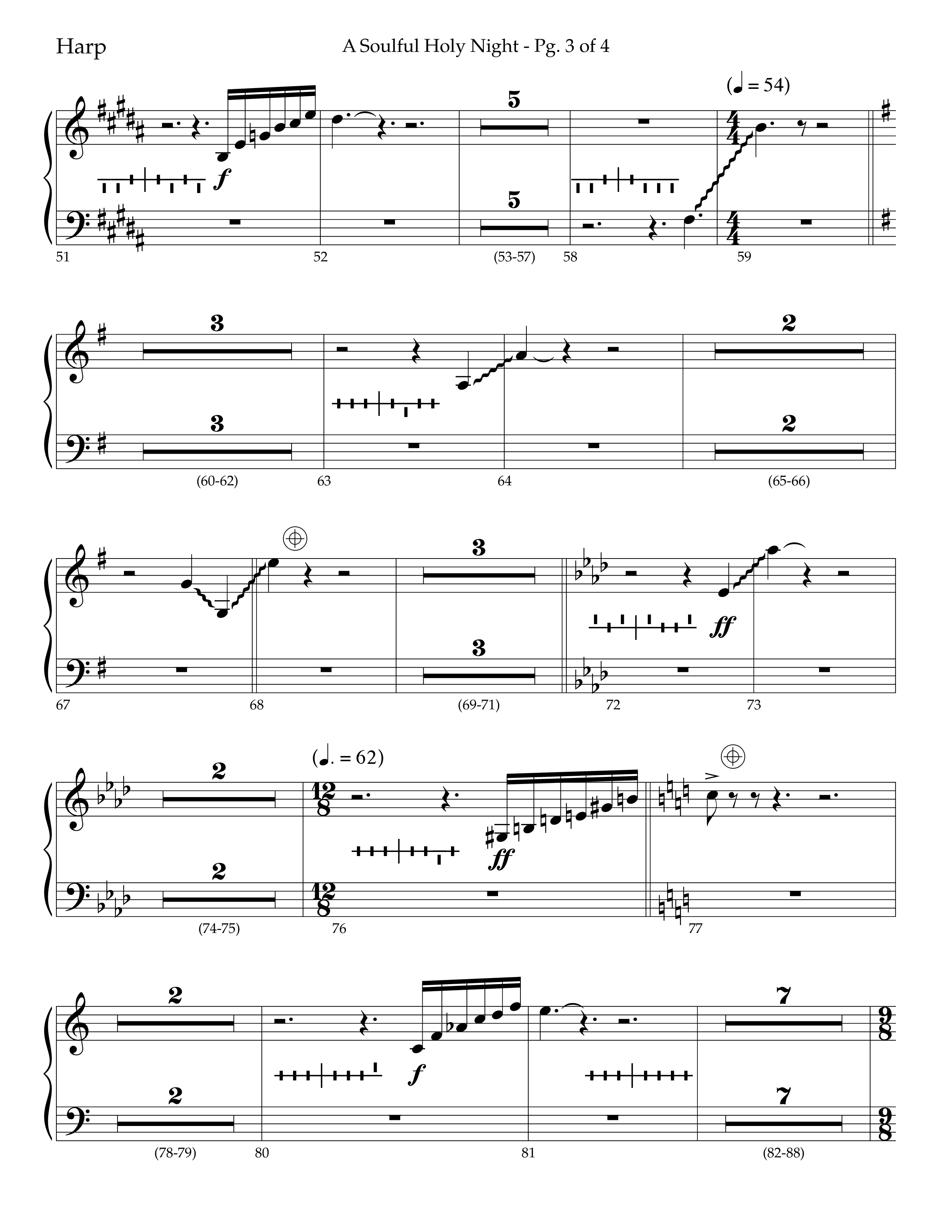 A Soulful Holy Night (with O Holy Night, Falling Down On Our Knees) (Choral Anthem SATB) Harp (Lifeway Choral / Arr. Trey Ivey)