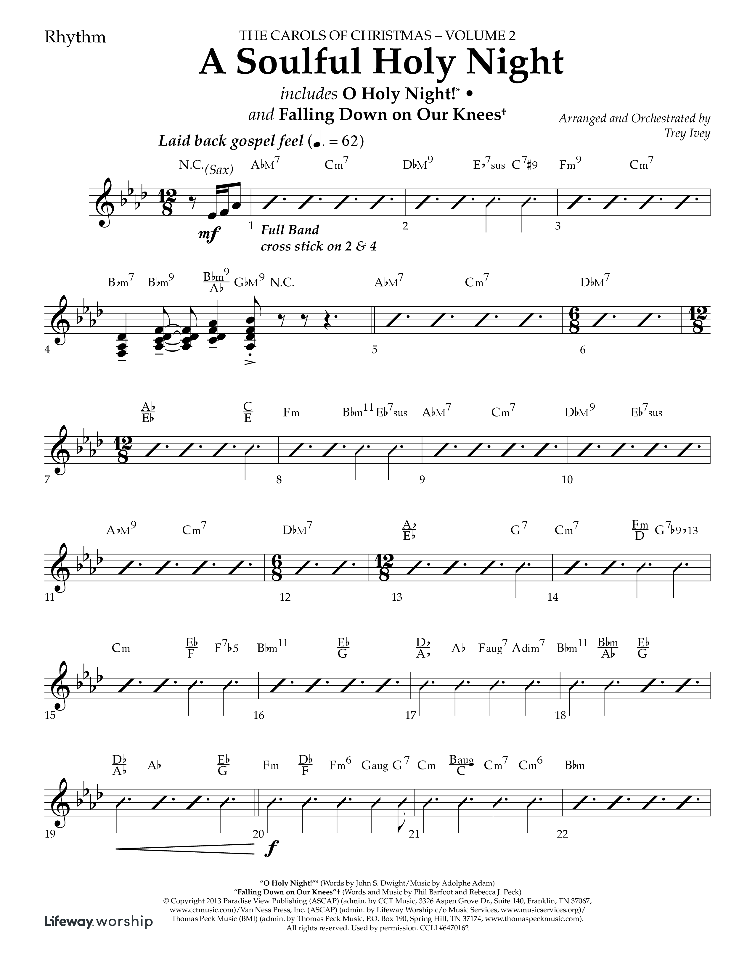 A Soulful Holy Night (with O Holy Night, Falling Down On Our Knees) (Choral Anthem SATB) Rhythm Chart (Lifeway Choral / Arr. Trey Ivey)