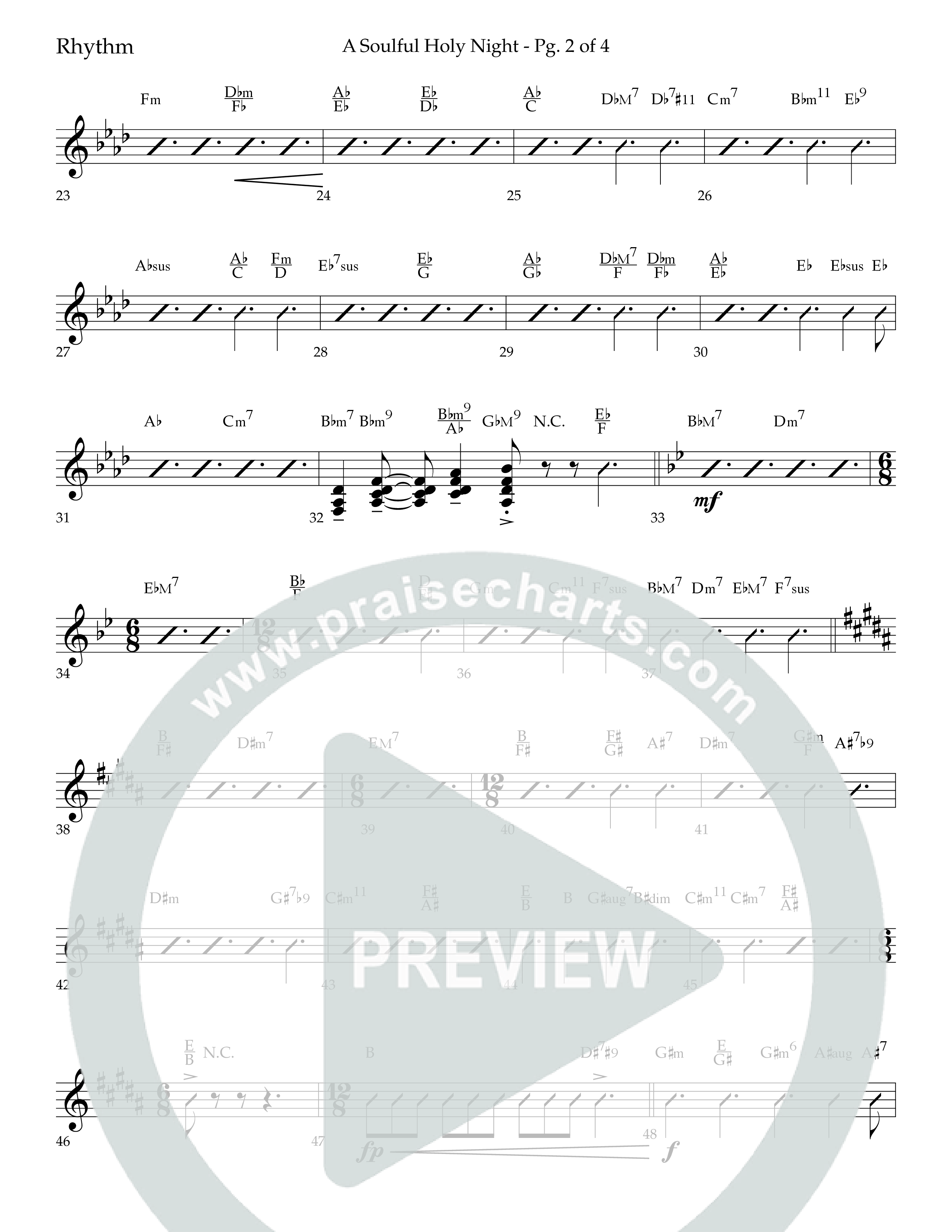A Soulful Holy Night (with O Holy Night, Falling Down On Our Knees) (Choral Anthem SATB) Lead Melody & Rhythm (Lifeway Choral / Arr. Trey Ivey)