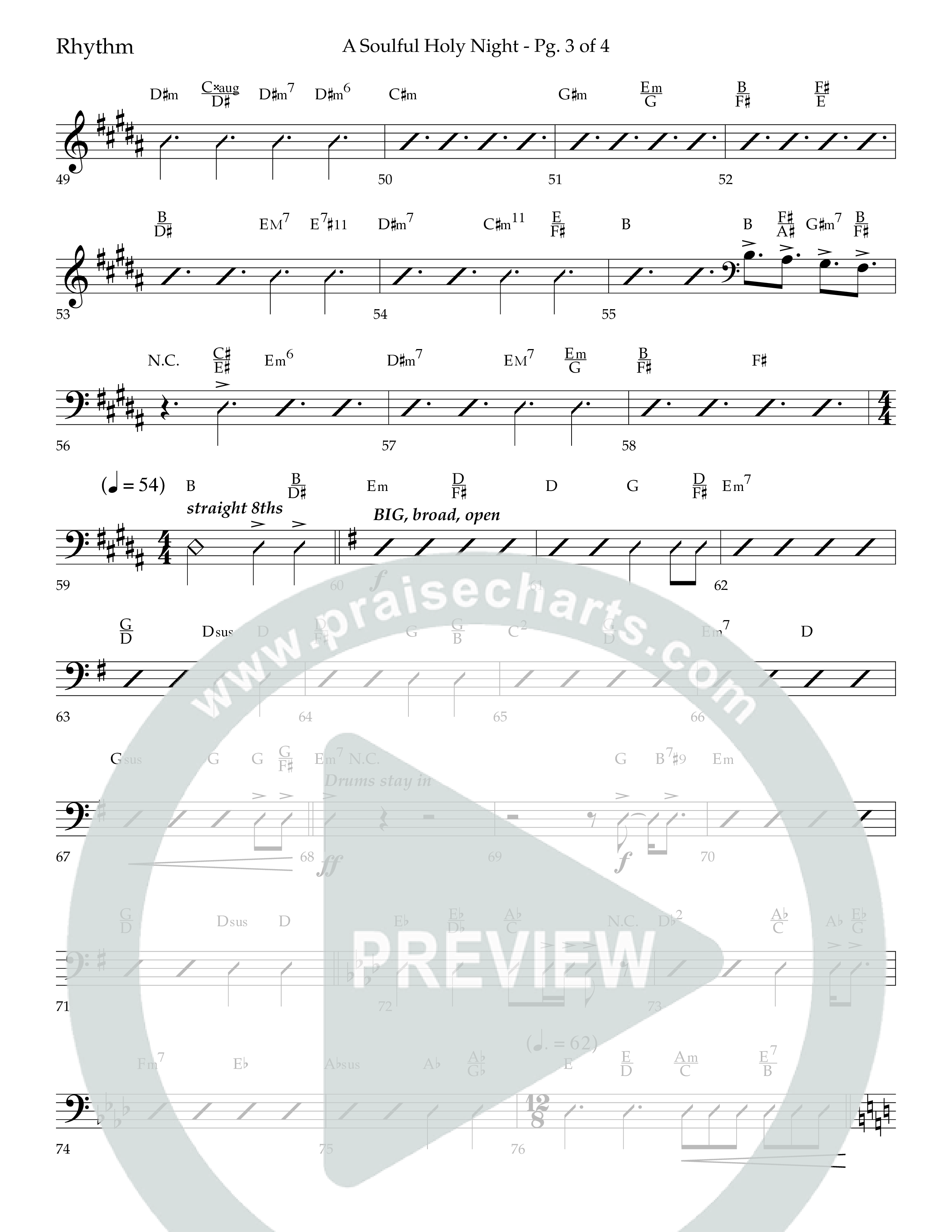 A Soulful Holy Night (with O Holy Night, Falling Down On Our Knees) (Choral Anthem SATB) Lead Melody & Rhythm (Lifeway Choral / Arr. Trey Ivey)