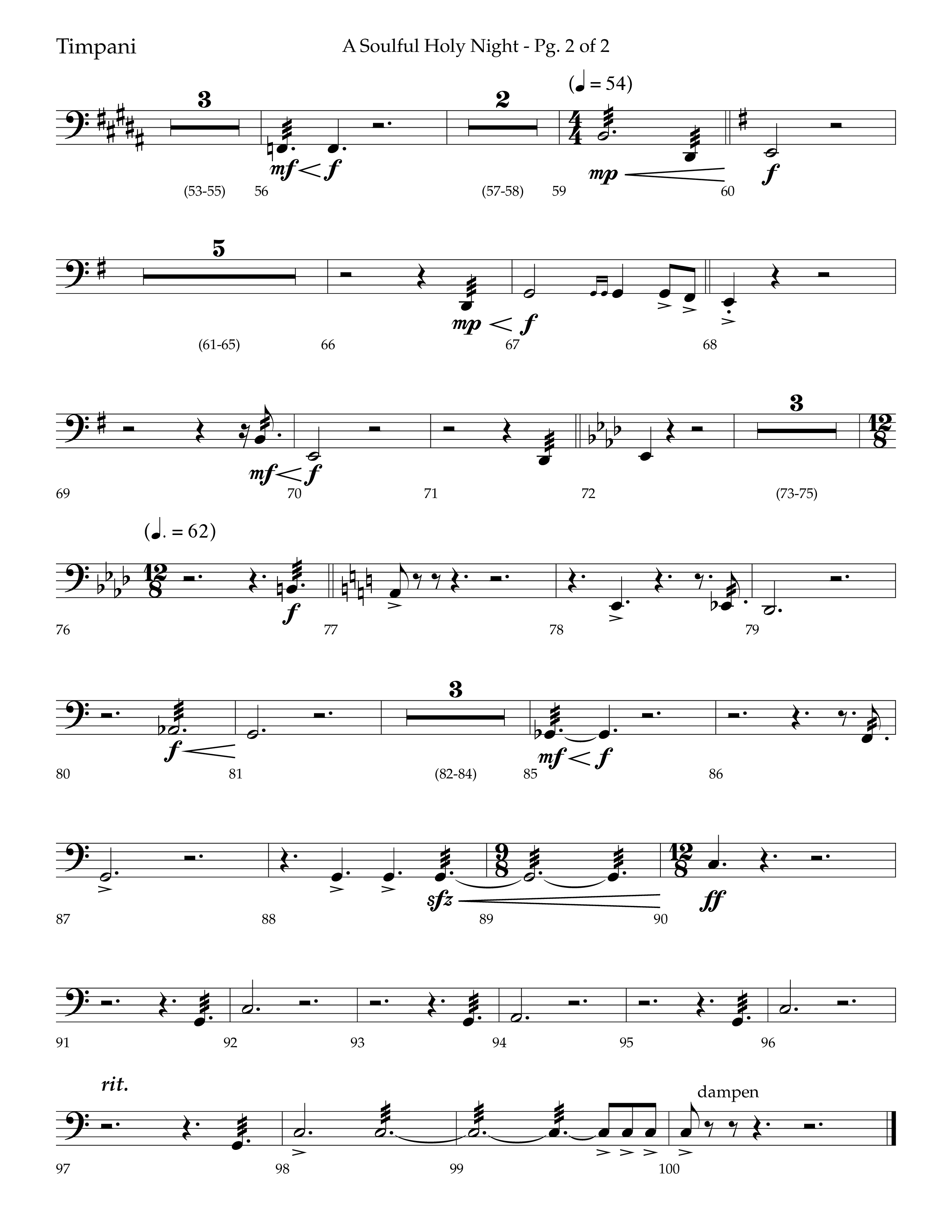 A Soulful Holy Night (with O Holy Night, Falling Down On Our Knees) (Choral Anthem SATB) Timpani (Lifeway Choral / Arr. Trey Ivey)