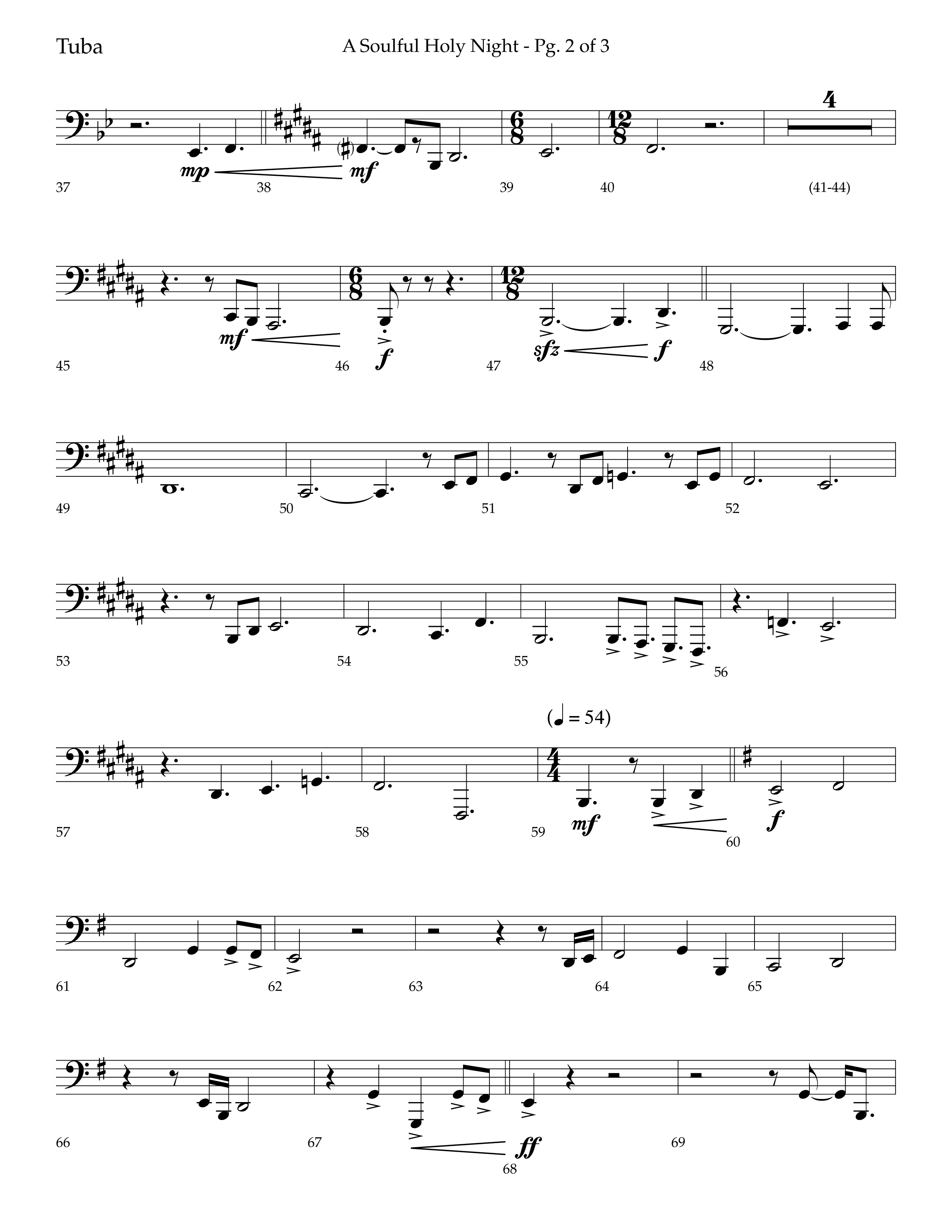 A Soulful Holy Night (with O Holy Night, Falling Down On Our Knees) (Choral Anthem SATB) Tuba (Lifeway Choral / Arr. Trey Ivey)