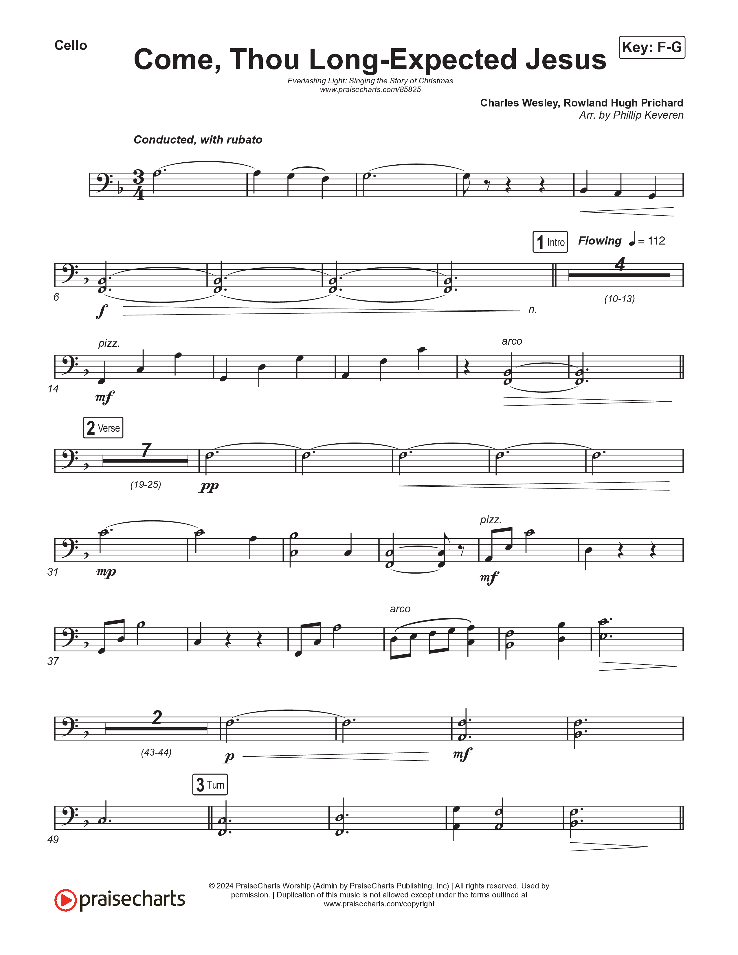 Come Thou Long Expected Jesus (Live) Cello (Museum Of The Bible / Indiana Wesleyan University Choir / Arr. Philip Keveren)