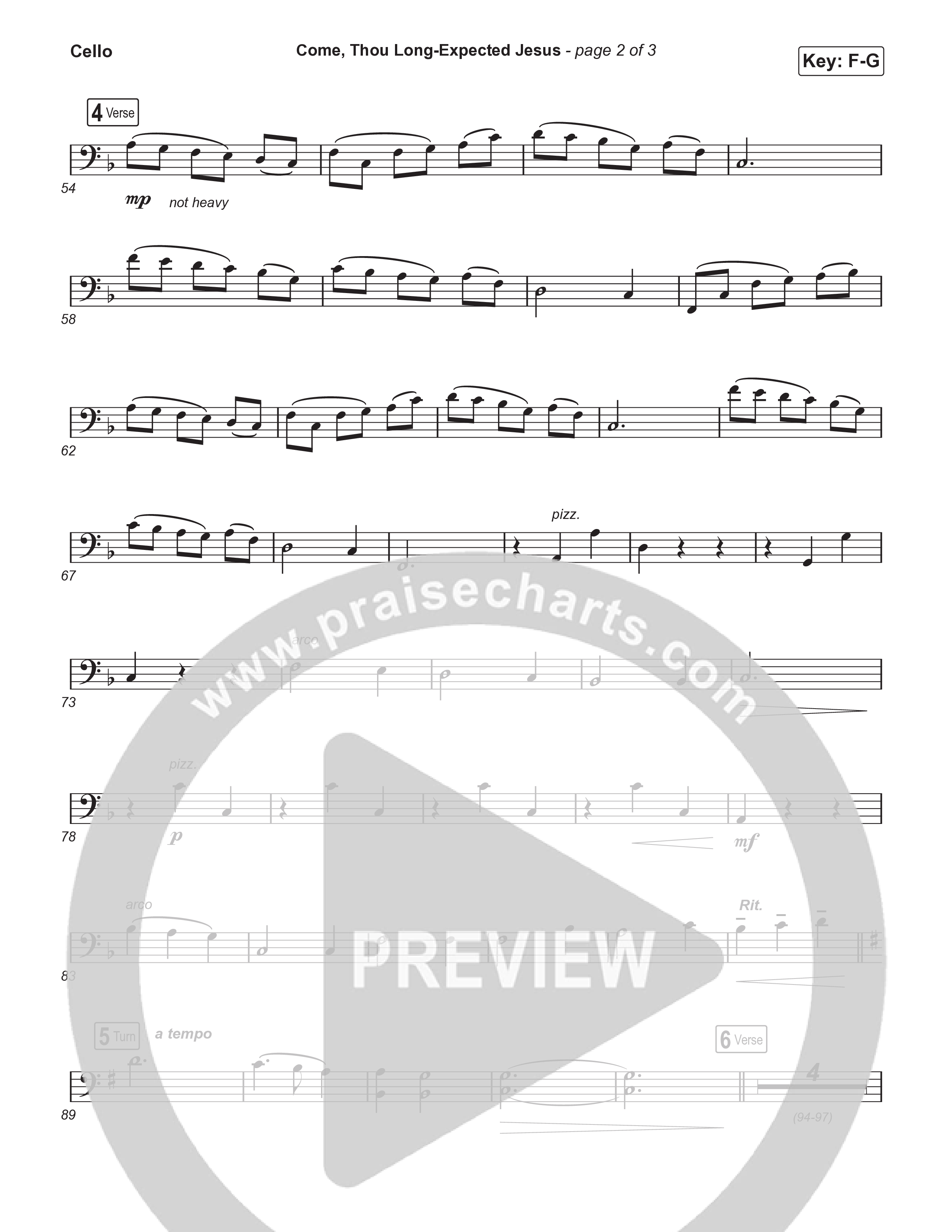 Come Thou Long Expected Jesus (Live) Cello (Museum Of The Bible / Indiana Wesleyan University Choir / Arr. Philip Keveren)