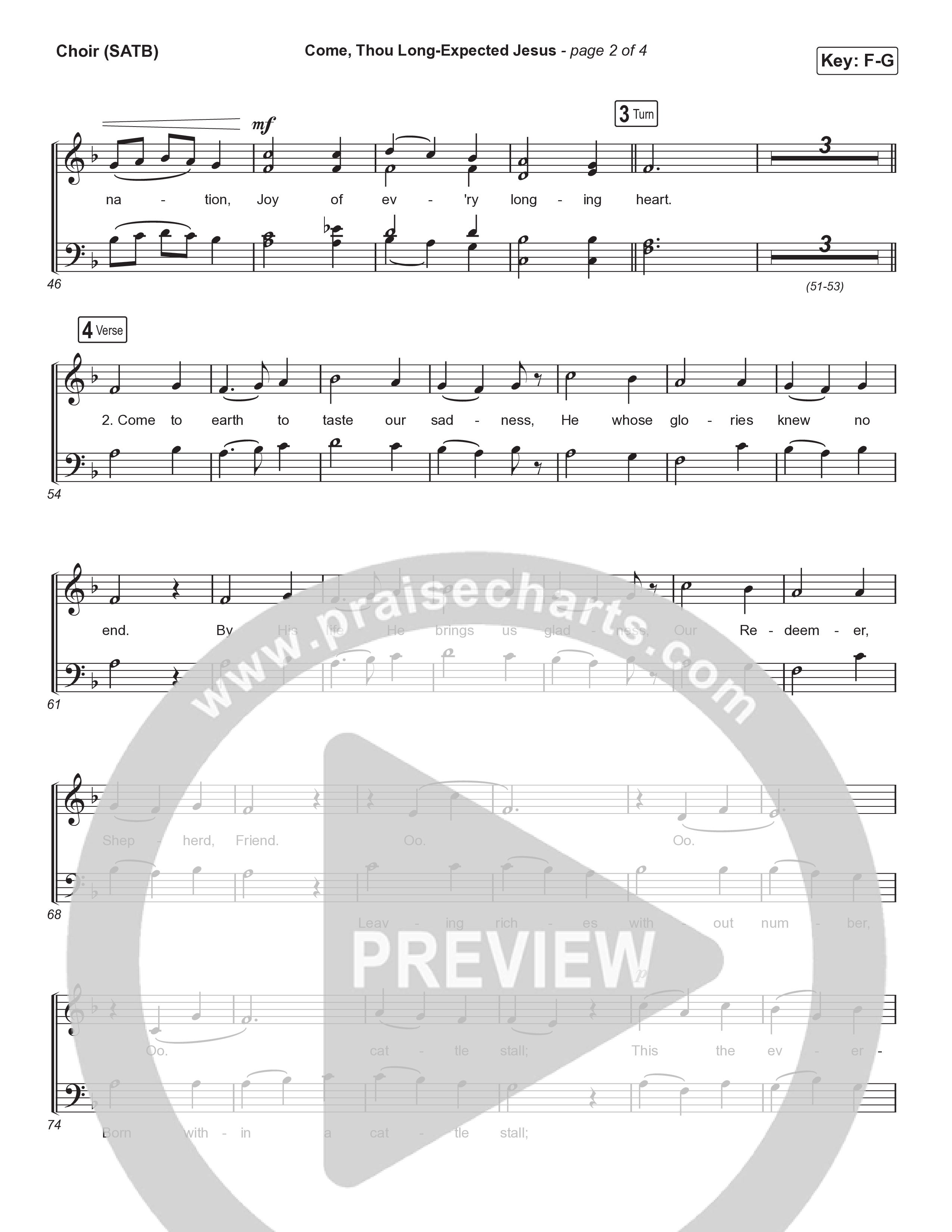 Come Thou Long Expected Jesus (Live) Choir Sheet (SATB) (Museum Of The Bible / Indiana Wesleyan University Choir / Arr. Philip Keveren)