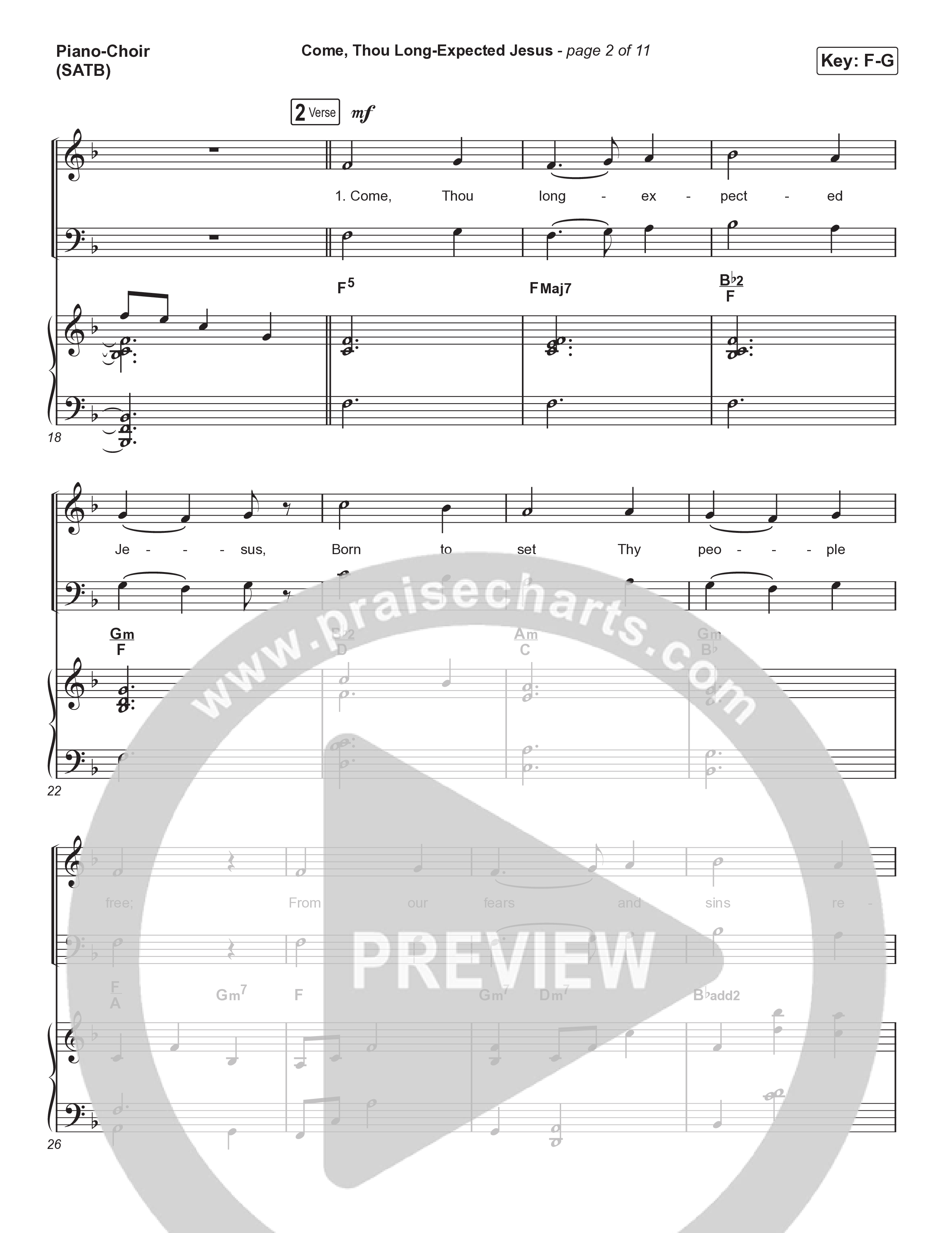 Come Thou Long Expected Jesus (Live) Piano/Vocal Pack (Museum Of The Bible / Indiana Wesleyan University Choir / Arr. Philip Keveren)