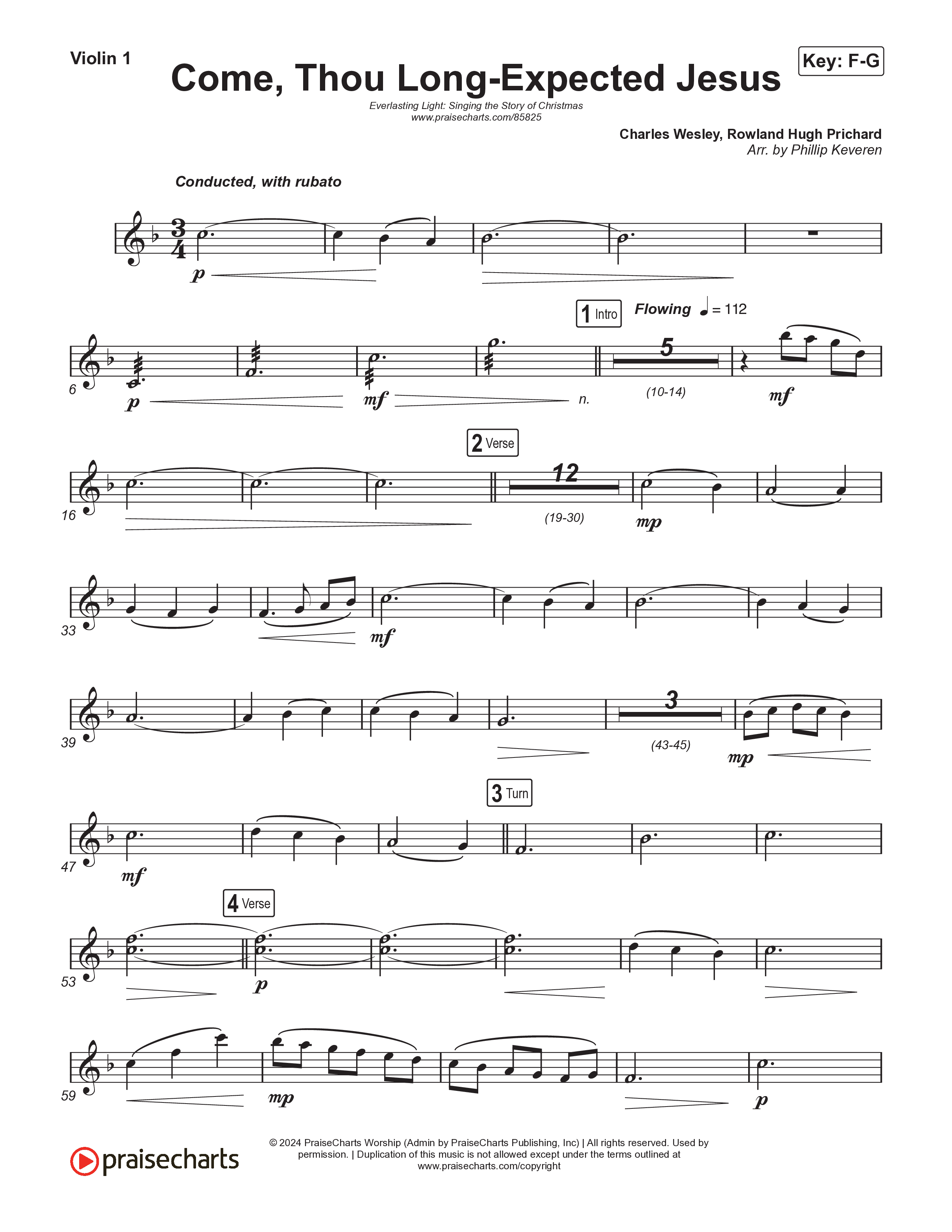 Come Thou Long Expected Jesus (Live) String Pack (Museum Of The Bible / Indiana Wesleyan University Choir / Arr. Philip Keveren)