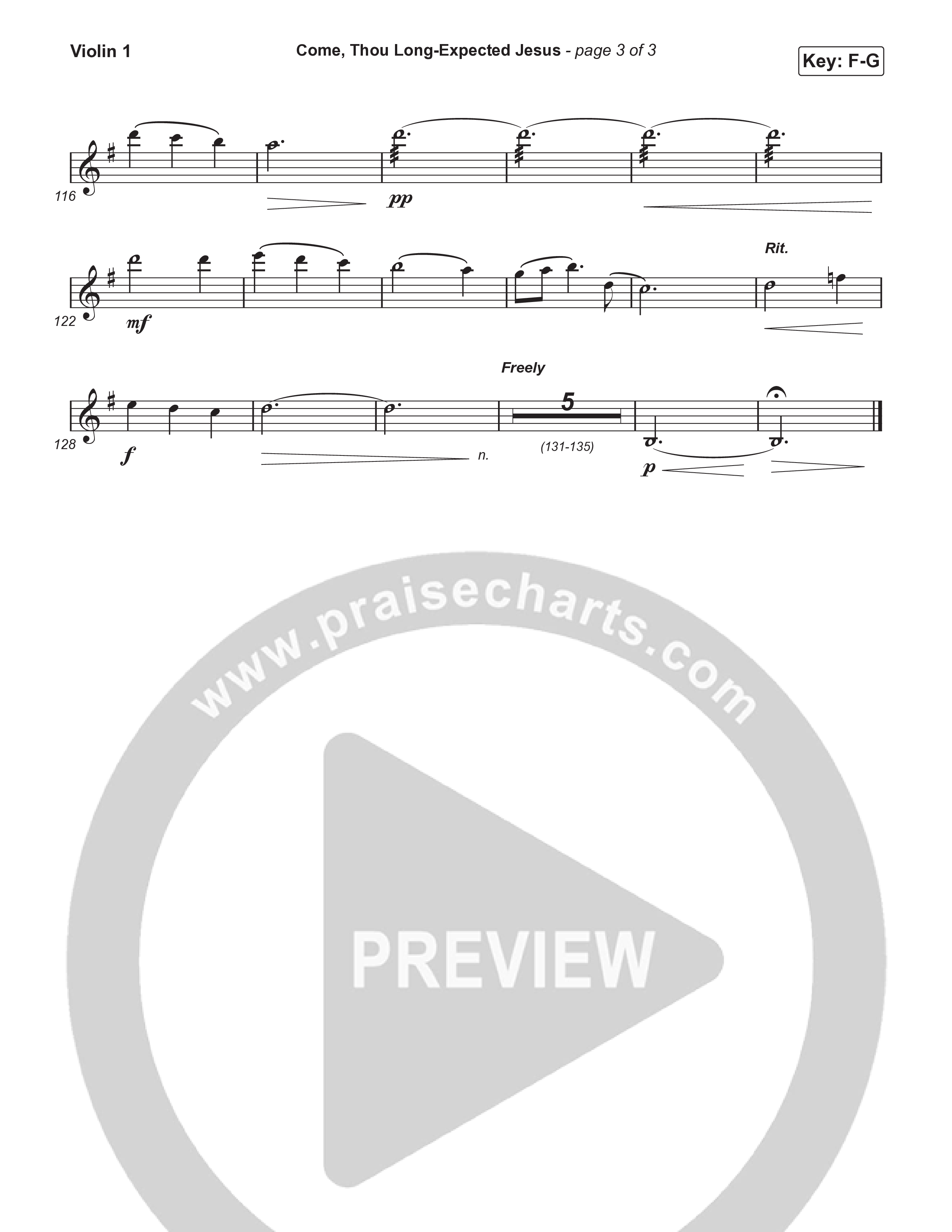 Come Thou Long Expected Jesus (Live) String Pack (Museum Of The Bible / Indiana Wesleyan University Choir / Arr. Philip Keveren)