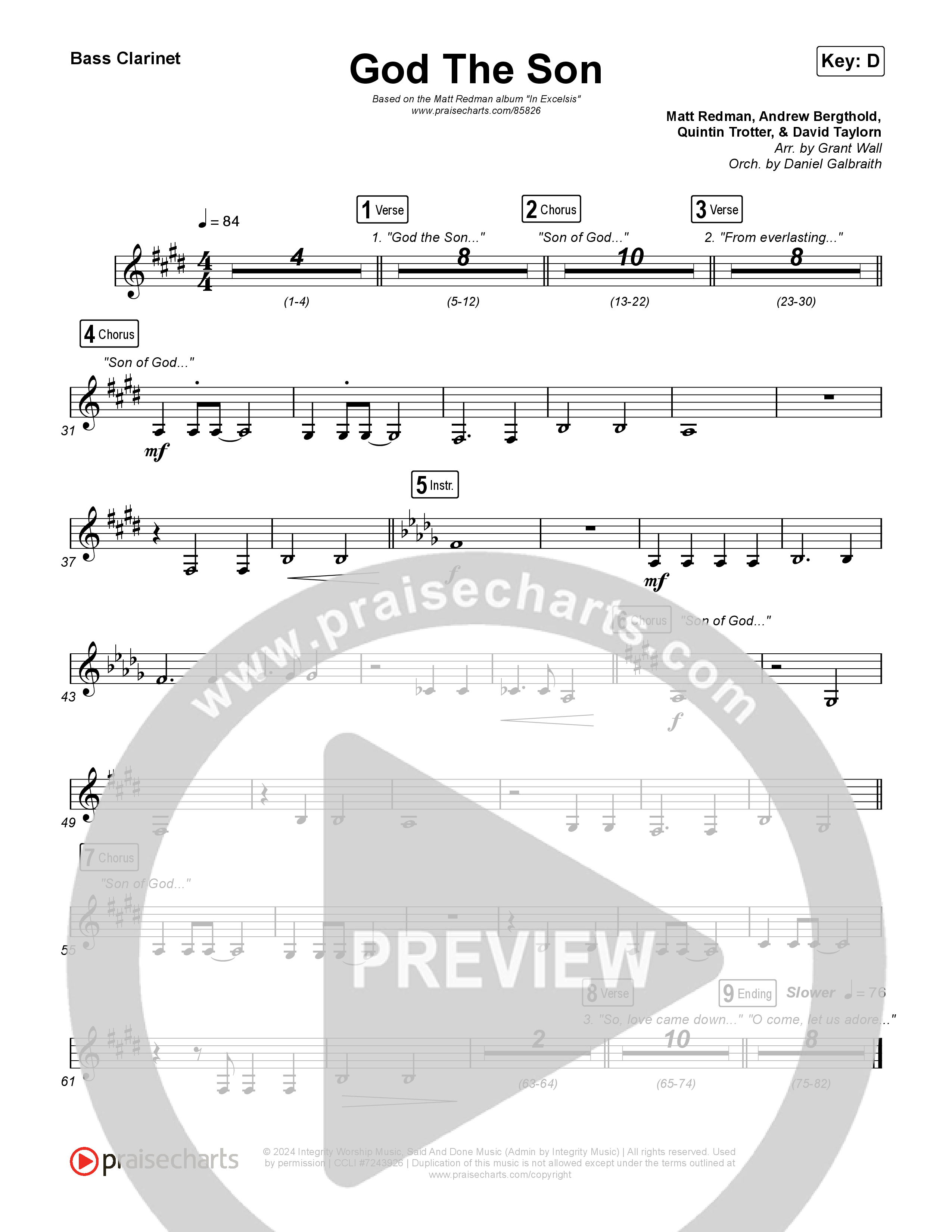 God The Son Clarinet 1,2 (Matt Redman)