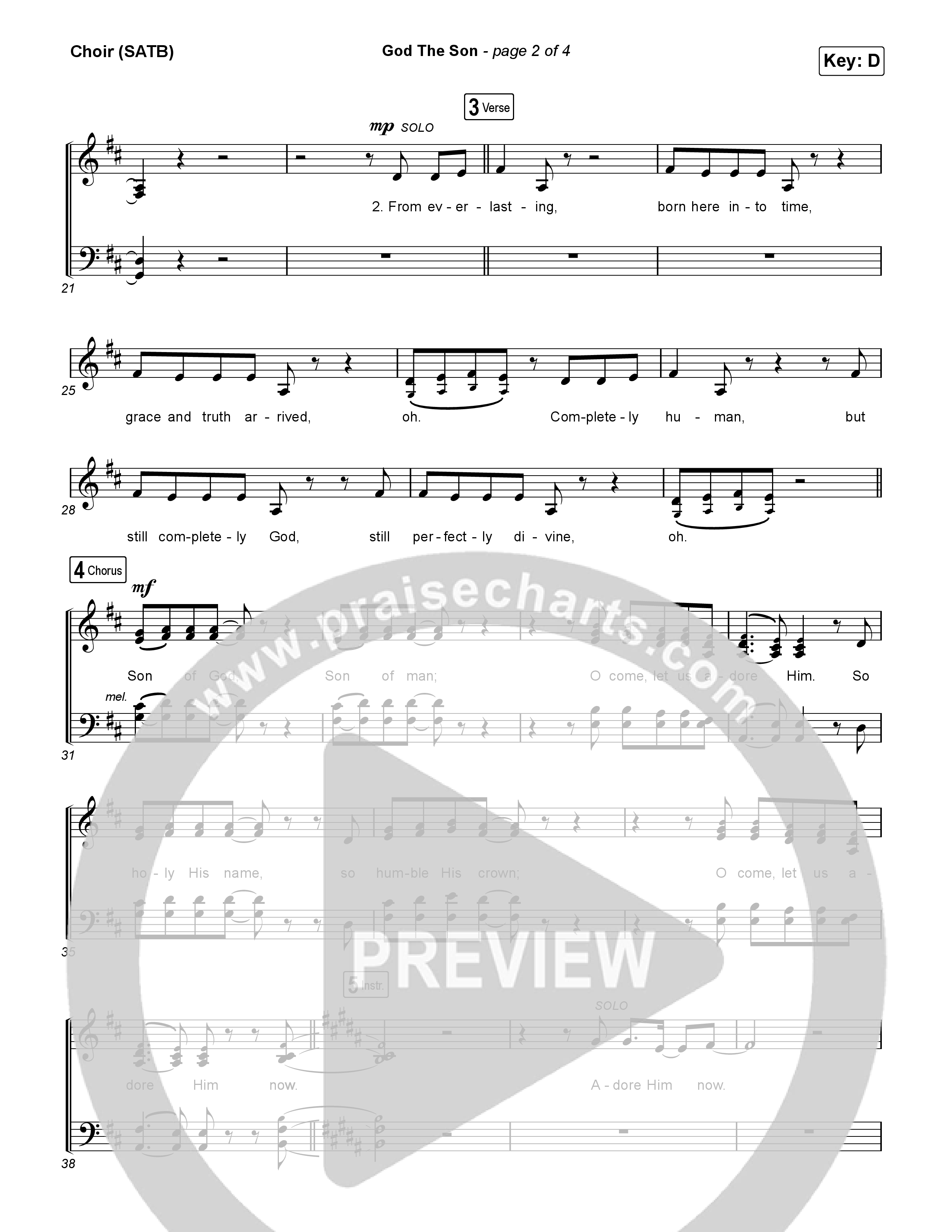 God The Son Choir Sheet (SATB) (Matt Redman)