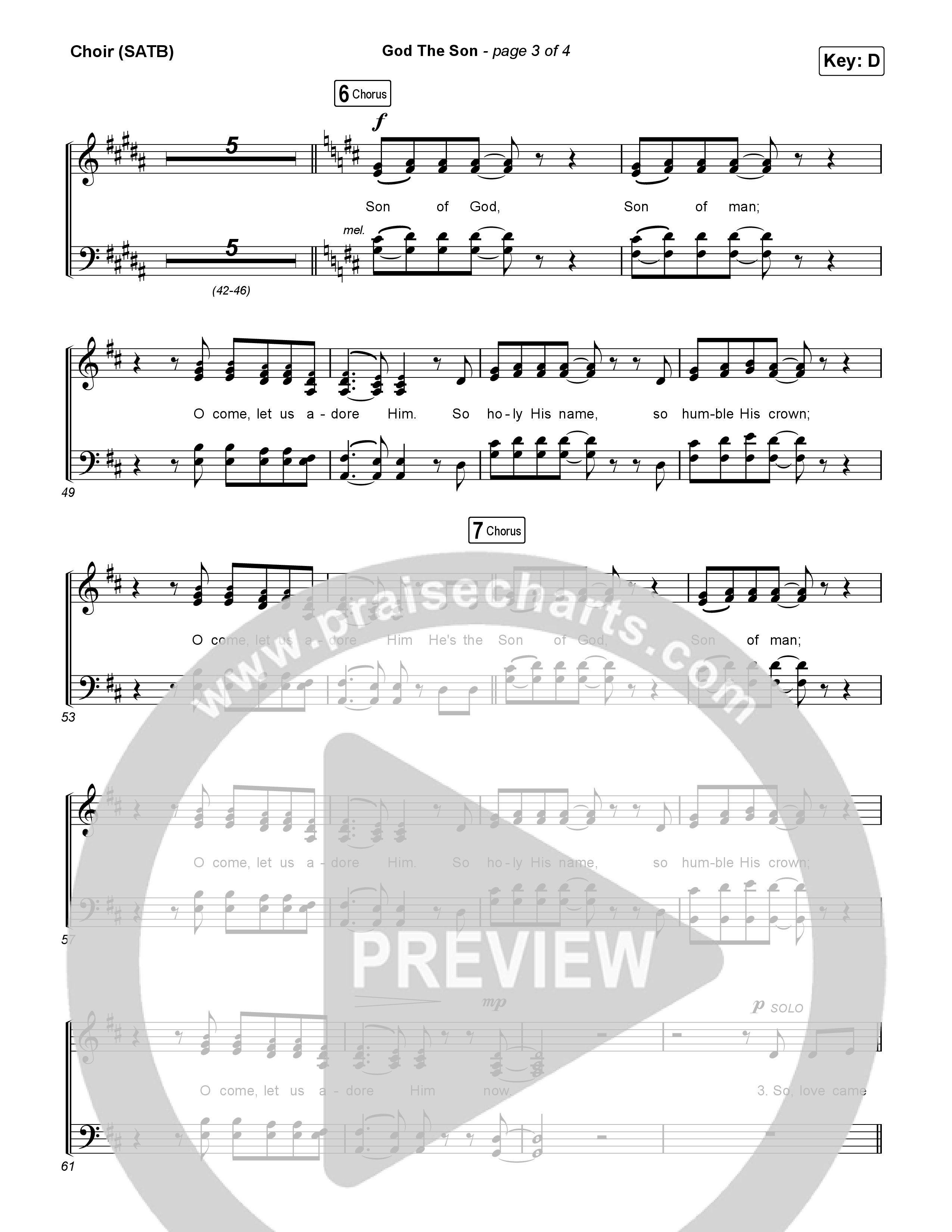 God The Son Choir Sheet (SATB) (Matt Redman)