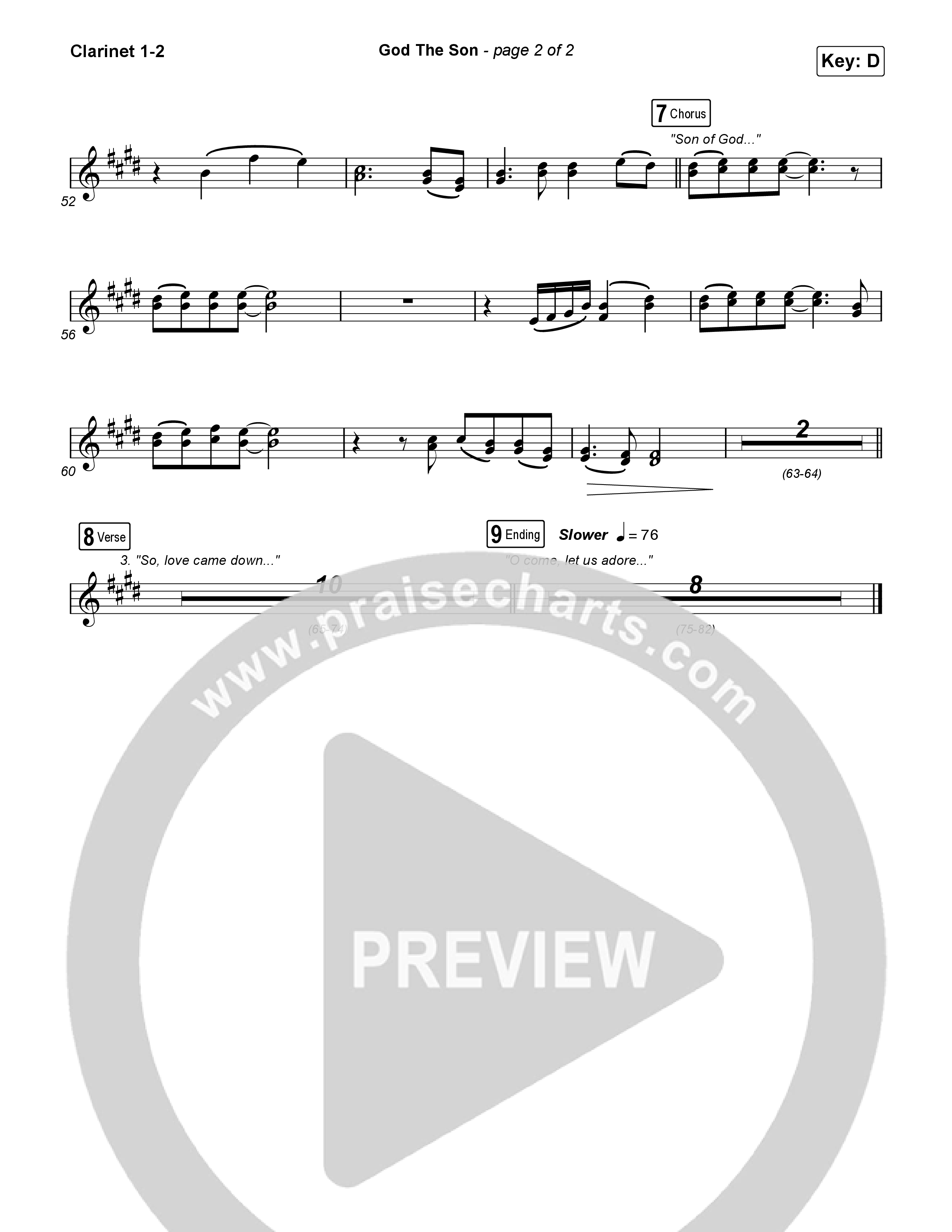 God The Son Clarinet 1,2 (Matt Redman)