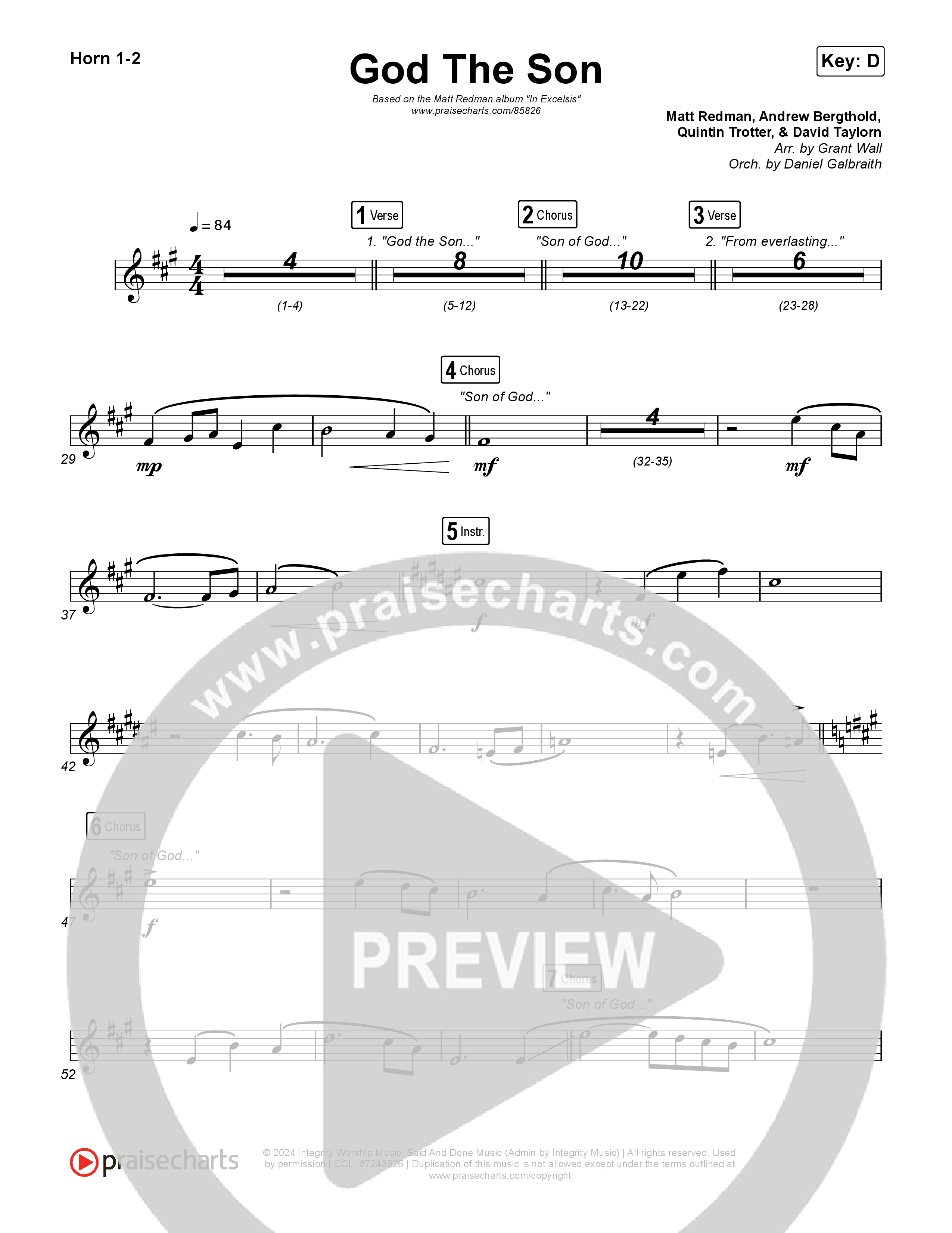 God The Son French Horn 1,2 (Matt Redman)