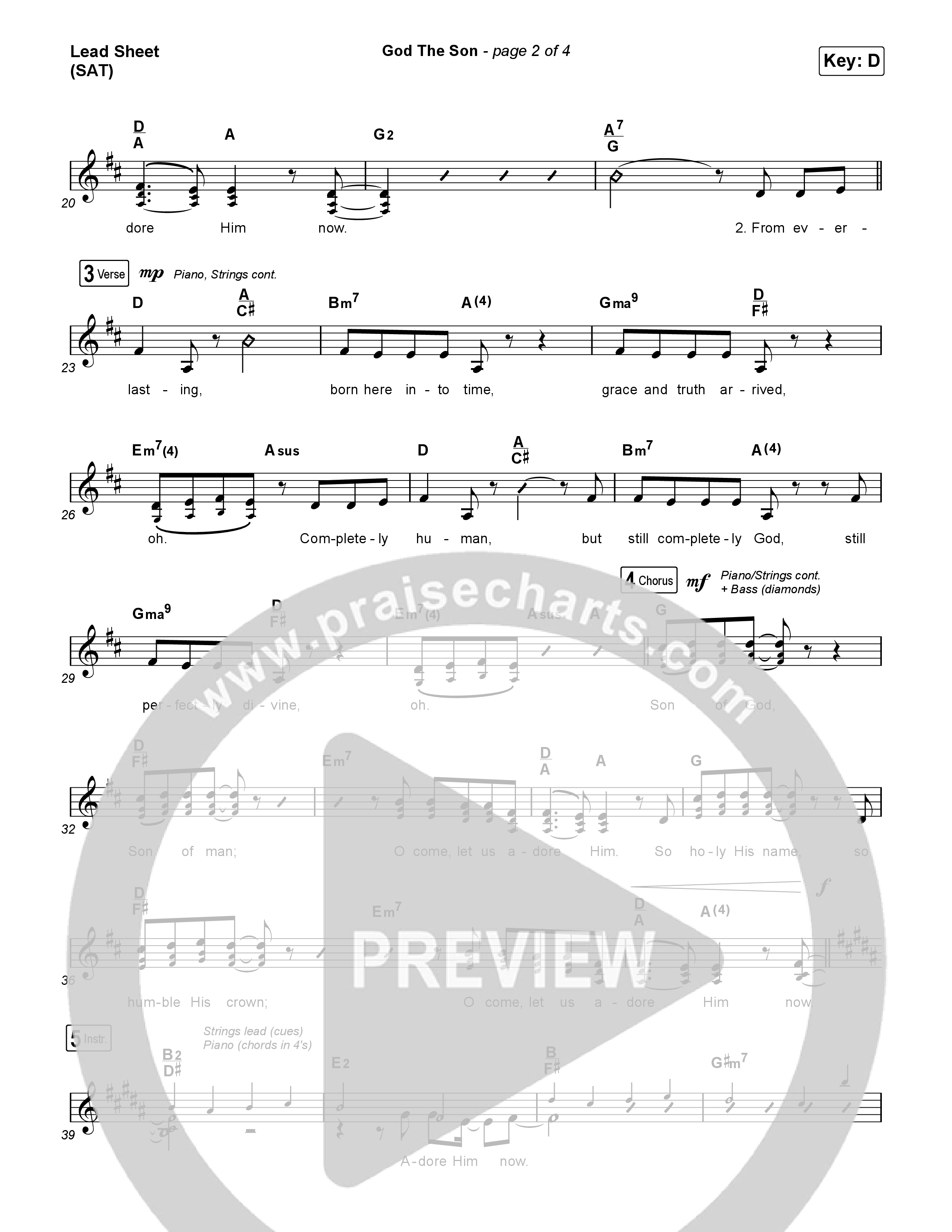 God The Son Lead Sheet (SAT) (Matt Redman)