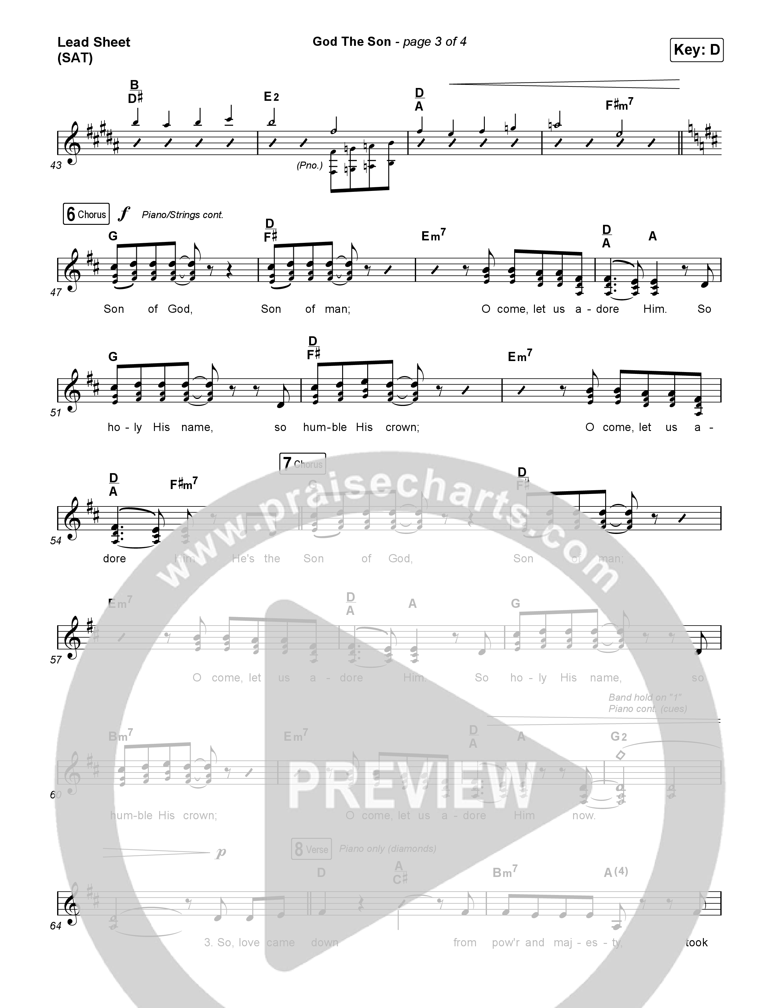 God The Son Lead Sheet (SAT) (Matt Redman)